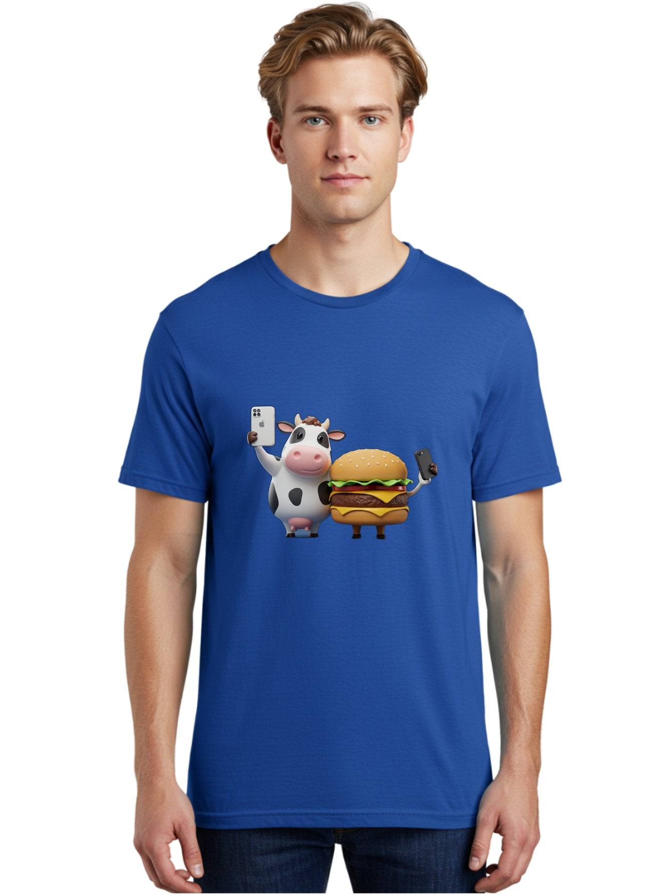 Cow-And-Burger-1 Men'S Graphic Tee, 100% Cotton, Comfortable Casual Summer Wear, Machine Washable, Vintage Camera, Old Camera, Antique Camera, Black Camera, Classic Photography, Photography Equipment, Nostalgic Device, Film Camera, Camera Art Bah788 20