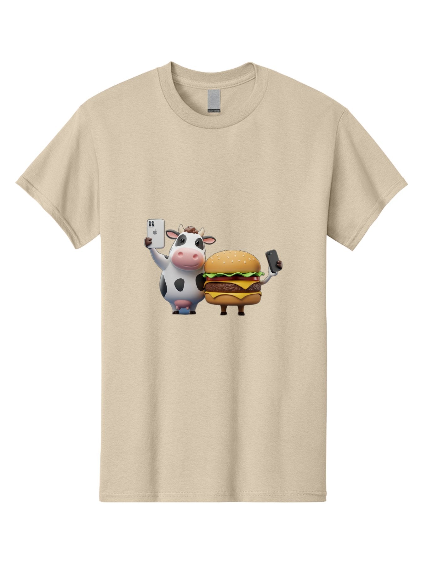 Cow-And-Burger-1 Men'S Graphic Tee, 100% Cotton, Comfortable Casual Summer Wear, Machine Washable, Vintage Camera, Old Camera, Antique Camera, Black Camera, Classic Photography, Photography Equipment, Nostalgic Device, Film Camera, Camera Art Bah788 3