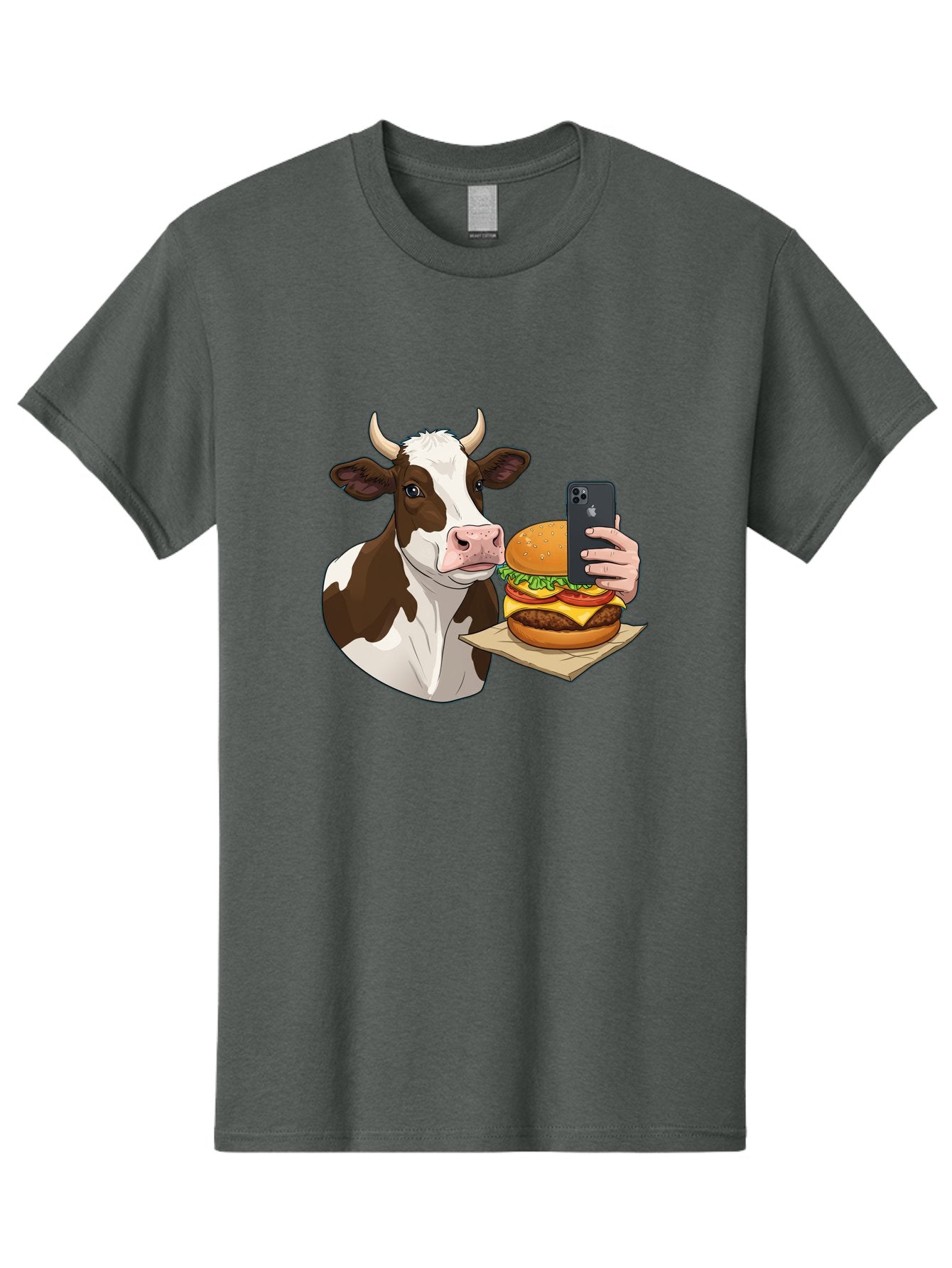 Cow-And-Burger-2 Men'S Graphic Tee, 100% Cotton, Comfortable Casual Summer Wear, Machine Washable, Vintage Camera, Old Camera, Antique Camera, Black Camera, Classic Photography, Photography Equipment, Nostalgic Device, Film Camera, Camera Art Bah789 9