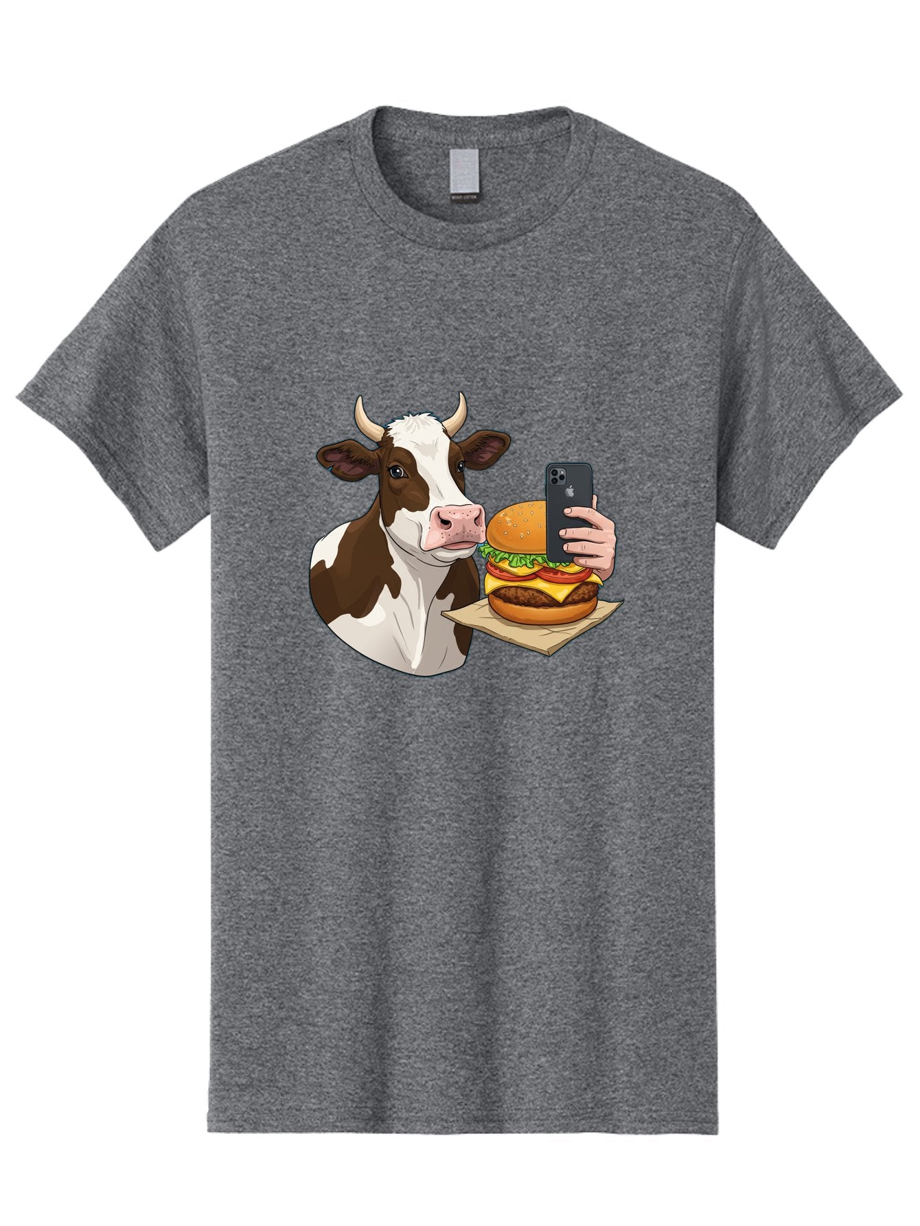 Cow-And-Burger-2 Men'S Graphic Tee, 100% Cotton, Comfortable Casual Summer Wear, Machine Washable, Vintage Camera, Old Camera, Antique Camera, Black Camera, Classic Photography, Photography Equipment, Nostalgic Device, Film Camera, Camera Art Bah789 12