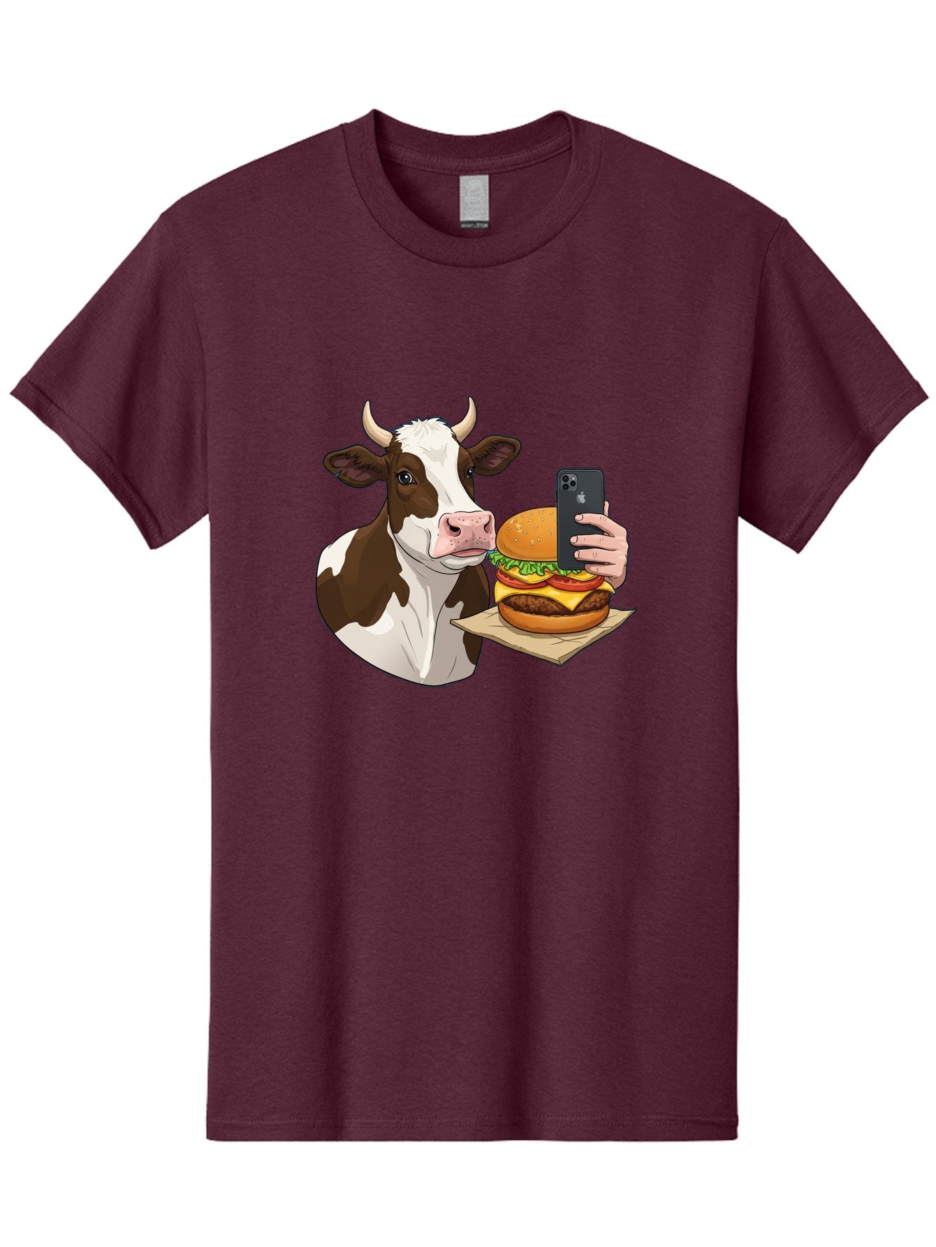 Cow-And-Burger-2 Men'S Graphic Tee, 100% Cotton, Comfortable Casual Summer Wear, Machine Washable, Vintage Camera, Old Camera, Antique Camera, Black Camera, Classic Photography, Photography Equipment, Nostalgic Device, Film Camera, Camera Art Bah789 13