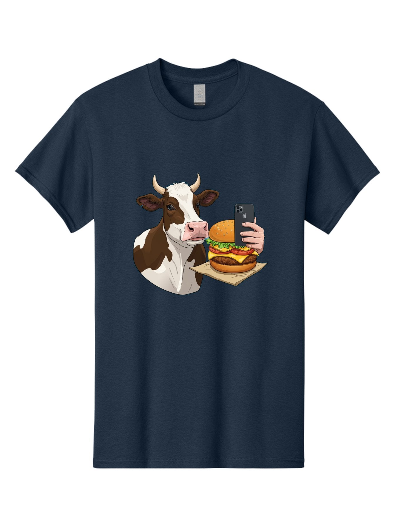 Cow-And-Burger-2 Men'S Graphic Tee, 100% Cotton, Comfortable Casual Summer Wear, Machine Washable, Vintage Camera, Old Camera, Antique Camera, Black Camera, Classic Photography, Photography Equipment, Nostalgic Device, Film Camera, Camera Art Bah789 7