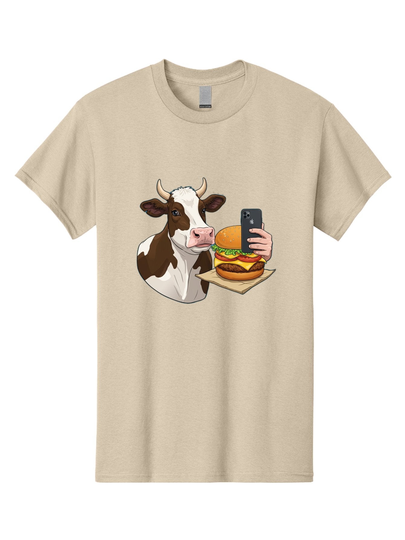 Cow-And-Burger-2 Men'S Graphic Tee, 100% Cotton, Comfortable Casual Summer Wear, Machine Washable, Vintage Camera, Old Camera, Antique Camera, Black Camera, Classic Photography, Photography Equipment, Nostalgic Device, Film Camera, Camera Art Bah789 3