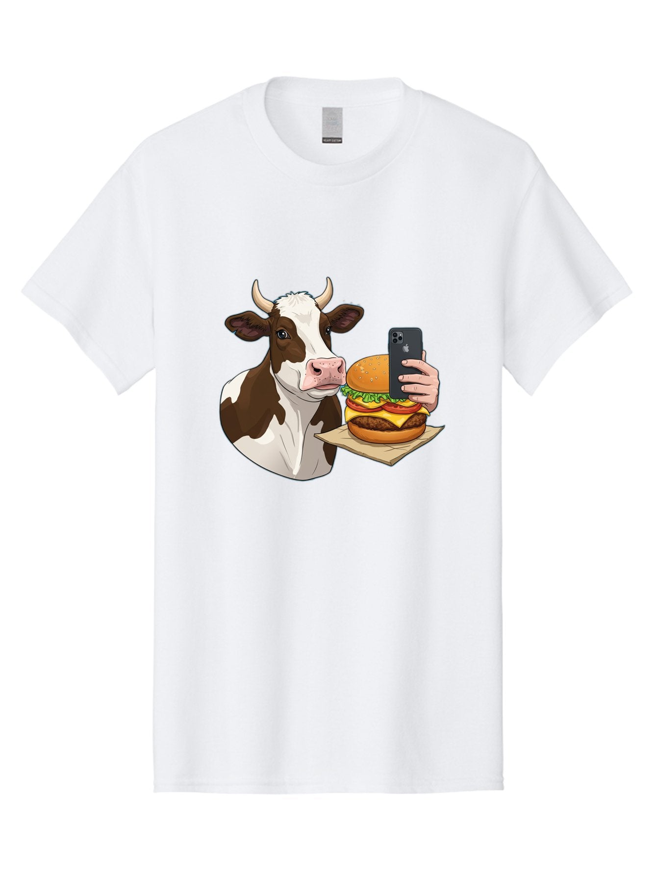 Cow-And-Burger-2 Men'S Graphic Tee, 100% Cotton, Comfortable Casual Summer Wear, Machine Washable, Vintage Camera, Old Camera, Antique Camera, Black Camera, Classic Photography, Photography Equipment, Nostalgic Device, Film Camera, Camera Art Bah789 4