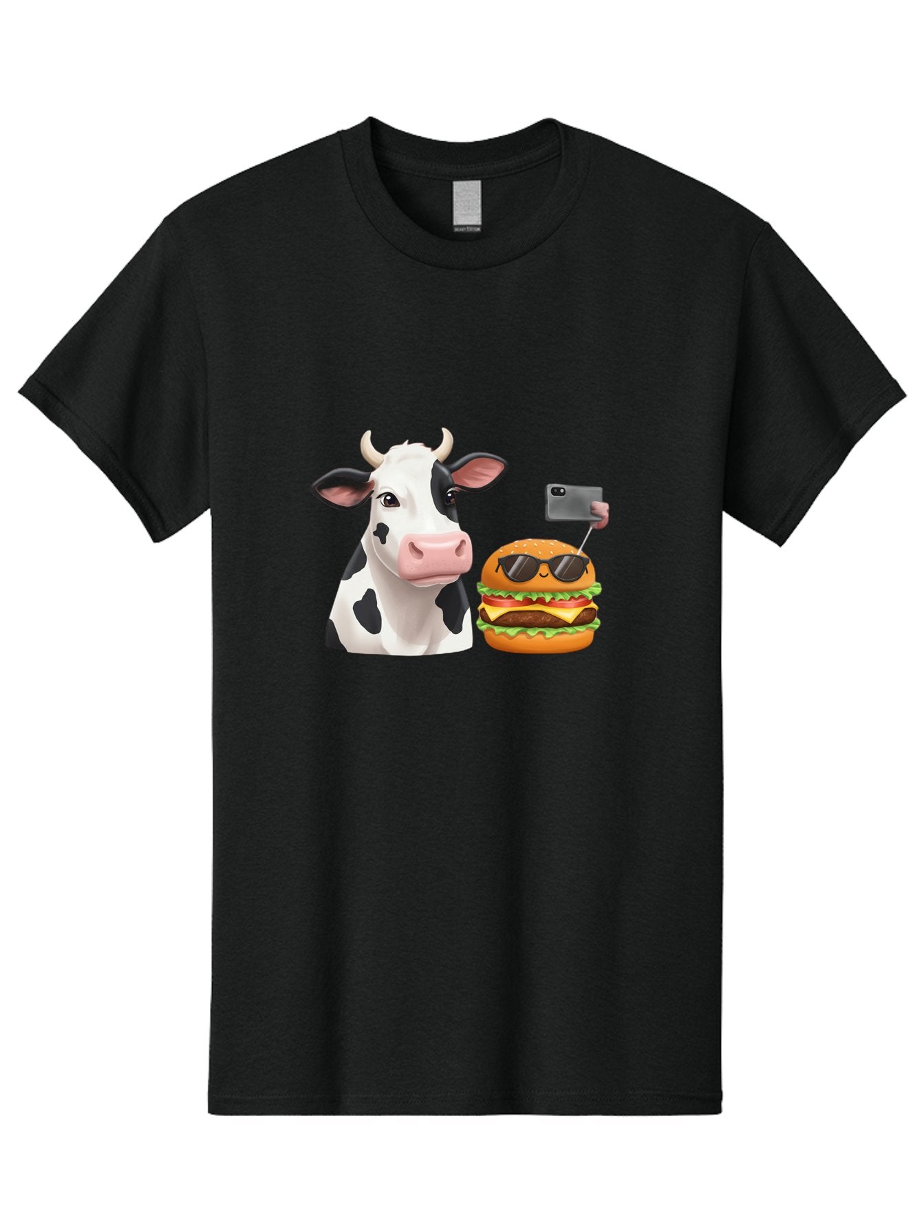 Cow-And-Burger-3 Men'S Graphic Tee, 100% Cotton, Comfortable Casual Summer Wear, Machine Washable, Vintage Camera, Old Camera, Antique Camera, Black Camera, Classic Photography, Photography Equipment, Nostalgic Device, Film Camera, Camera Art Bah790 4