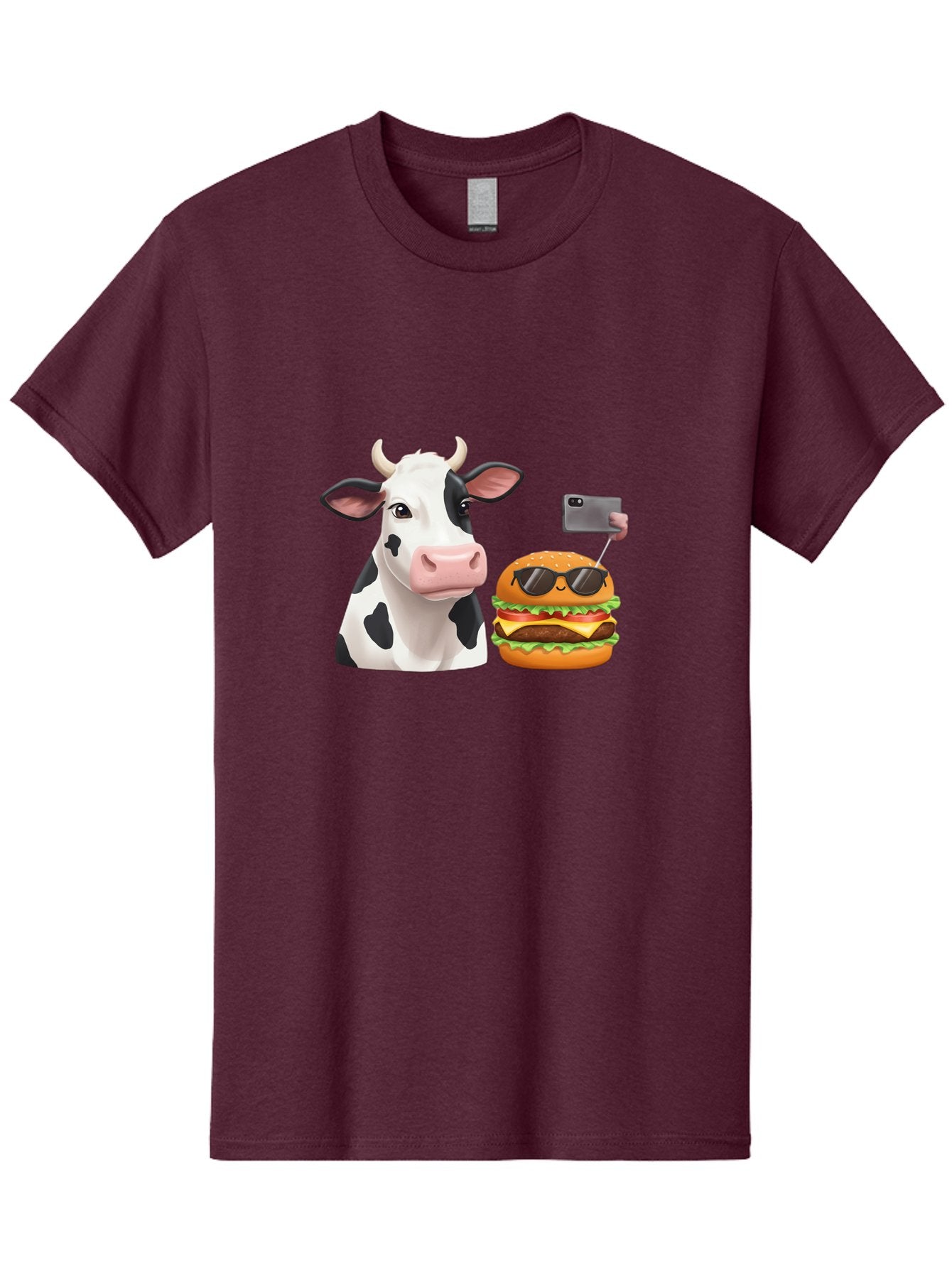 Cow-And-Burger-3 Men'S Graphic Tee, 100% Cotton, Comfortable Casual Summer Wear, Machine Washable, Vintage Camera, Old Camera, Antique Camera, Black Camera, Classic Photography, Photography Equipment, Nostalgic Device, Film Camera, Camera Art Bah790 8