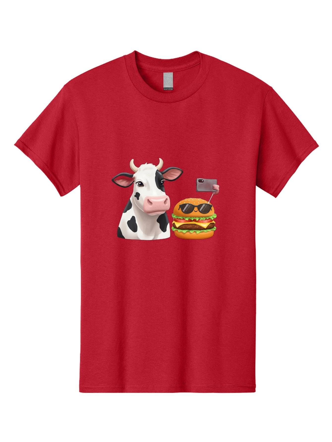 Cow-And-Burger-3 Men'S Graphic Tee, 100% Cotton, Comfortable Casual Summer Wear, Machine Washable, Vintage Camera, Old Camera, Antique Camera, Black Camera, Classic Photography, Photography Equipment, Nostalgic Device, Film Camera, Camera Art Bah790 7
