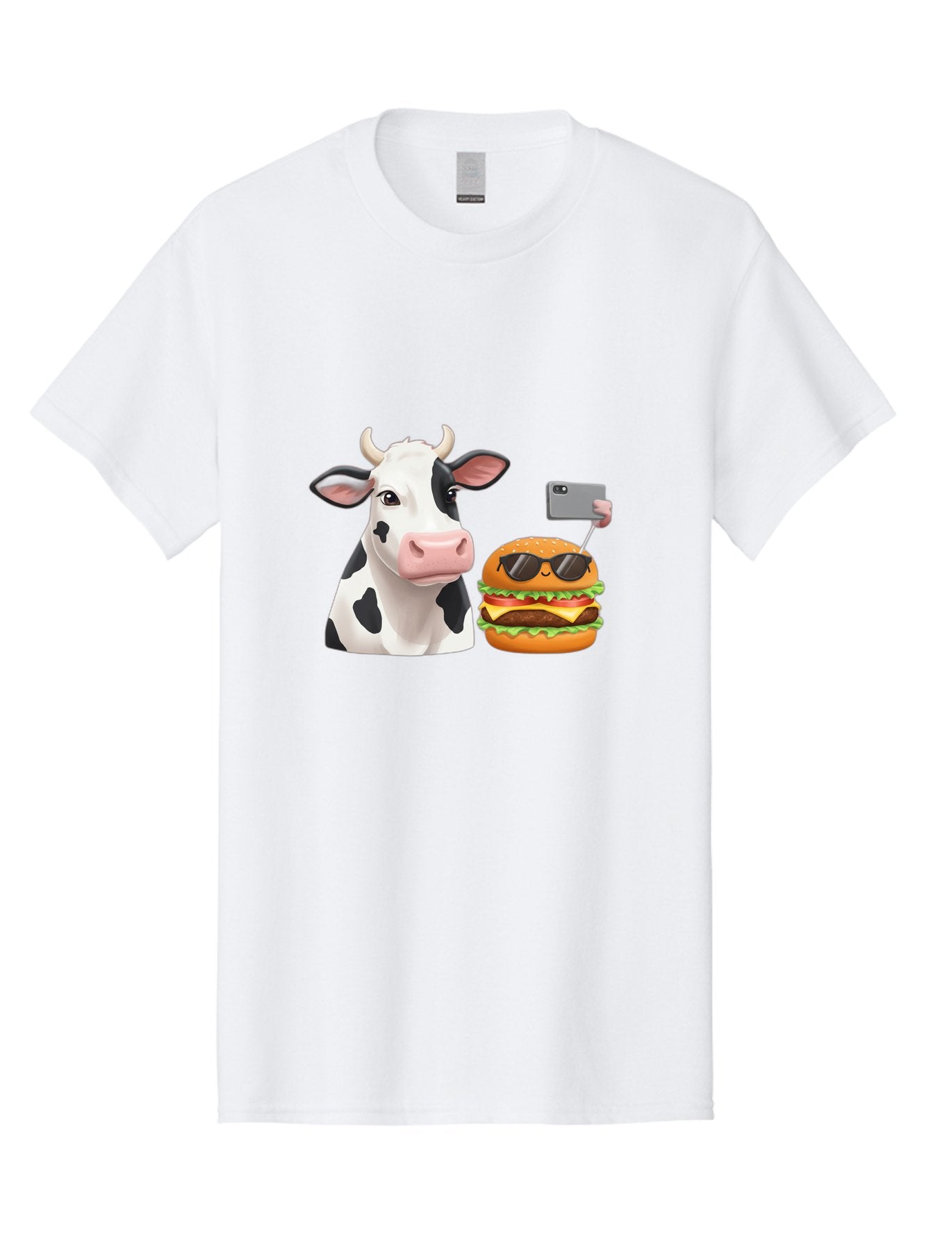 Cow-And-Burger-3 Men'S Graphic Tee, 100% Cotton, Comfortable Casual Summer Wear, Machine Washable, Vintage Camera, Old Camera, Antique Camera, Black Camera, Classic Photography, Photography Equipment, Nostalgic Device, Film Camera, Camera Art Bah790 3