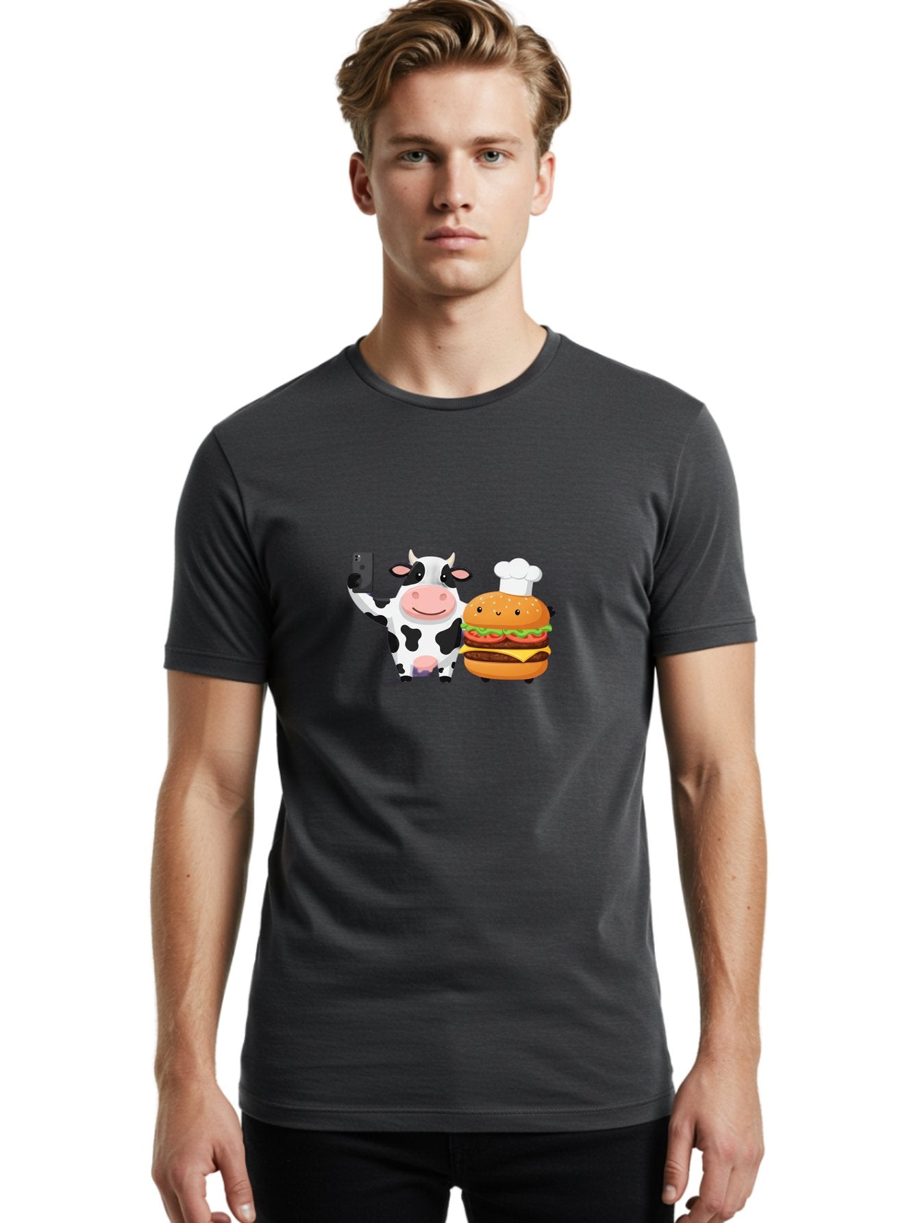 Cow-And-Hamburger-1 Men'S Graphic Tee, 100% Cotton, Comfortable Casual Summer Wear, Machine Washable, Vintage Camera, Old Camera, Antique Camera, Black Camera, Classic Photography, Photography Equipment, Nostalgic Device, Film Camera, Bah792 16