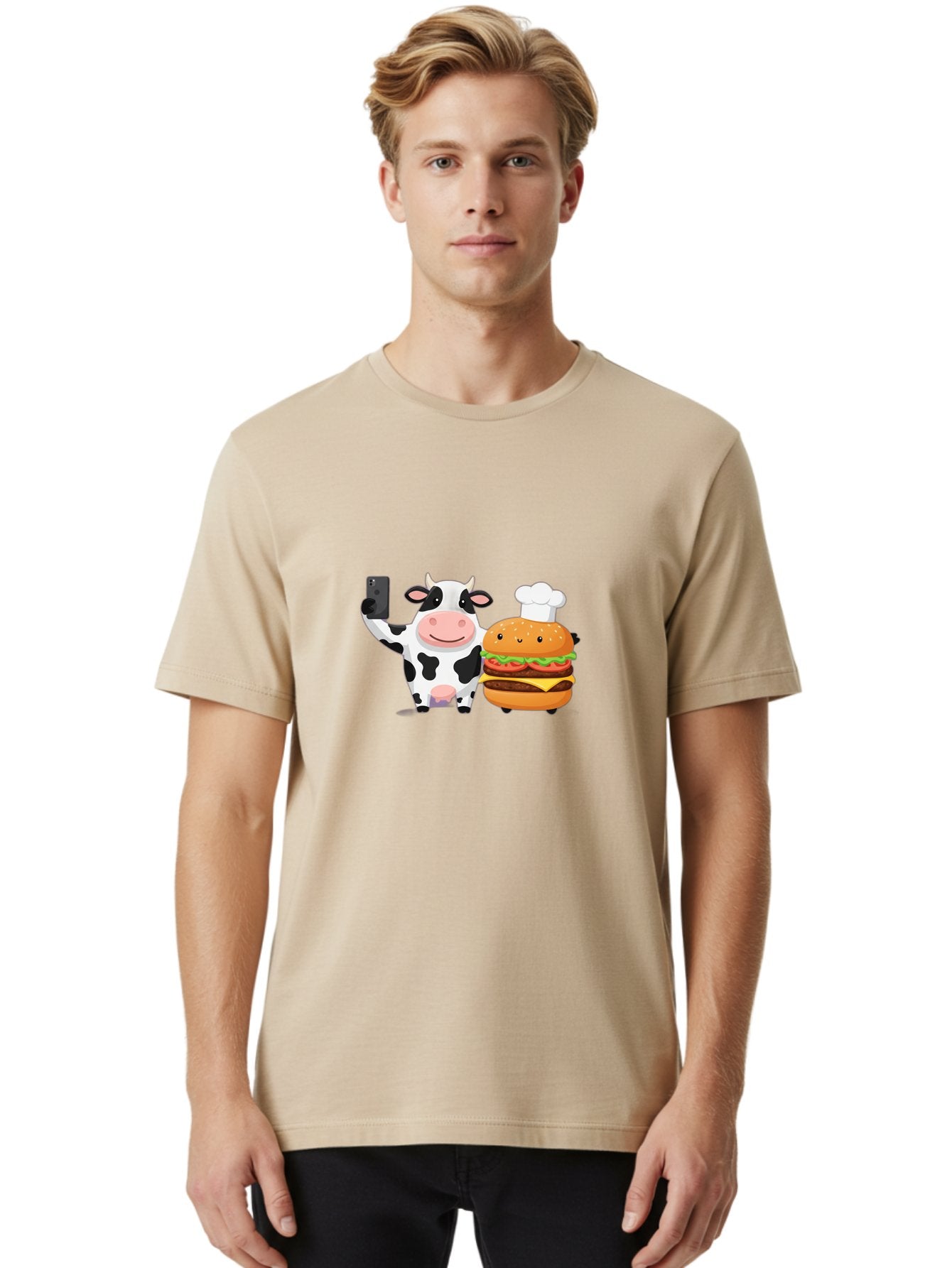 Cow-And-Hamburger-1 Men'S Graphic Tee, 100% Cotton, Comfortable Casual Summer Wear, Machine Washable, Vintage Camera, Old Camera, Antique Camera, Black Camera, Classic Photography, Photography Equipment, Nostalgic Device, Film Camera, Bah792 27