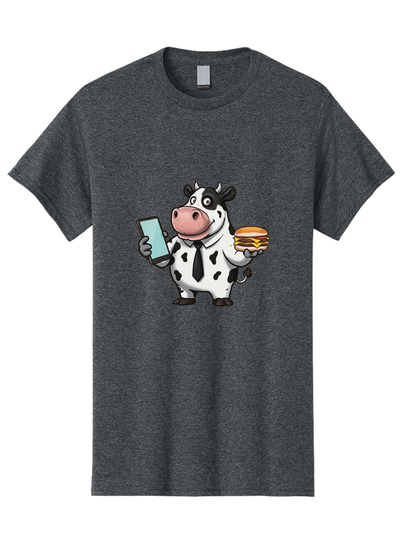 Cow-Holding-Phone-And-Burger Men'S Graphic Tee, 100% Cotton, Comfortable Casual Summer Wear, Machine Washable, Vintage Camera, Old Camera, Antique Camera, Black Camera, Classic Photography, Photography Equipment, Nostalgic Device, Film Camera, Bah799 8