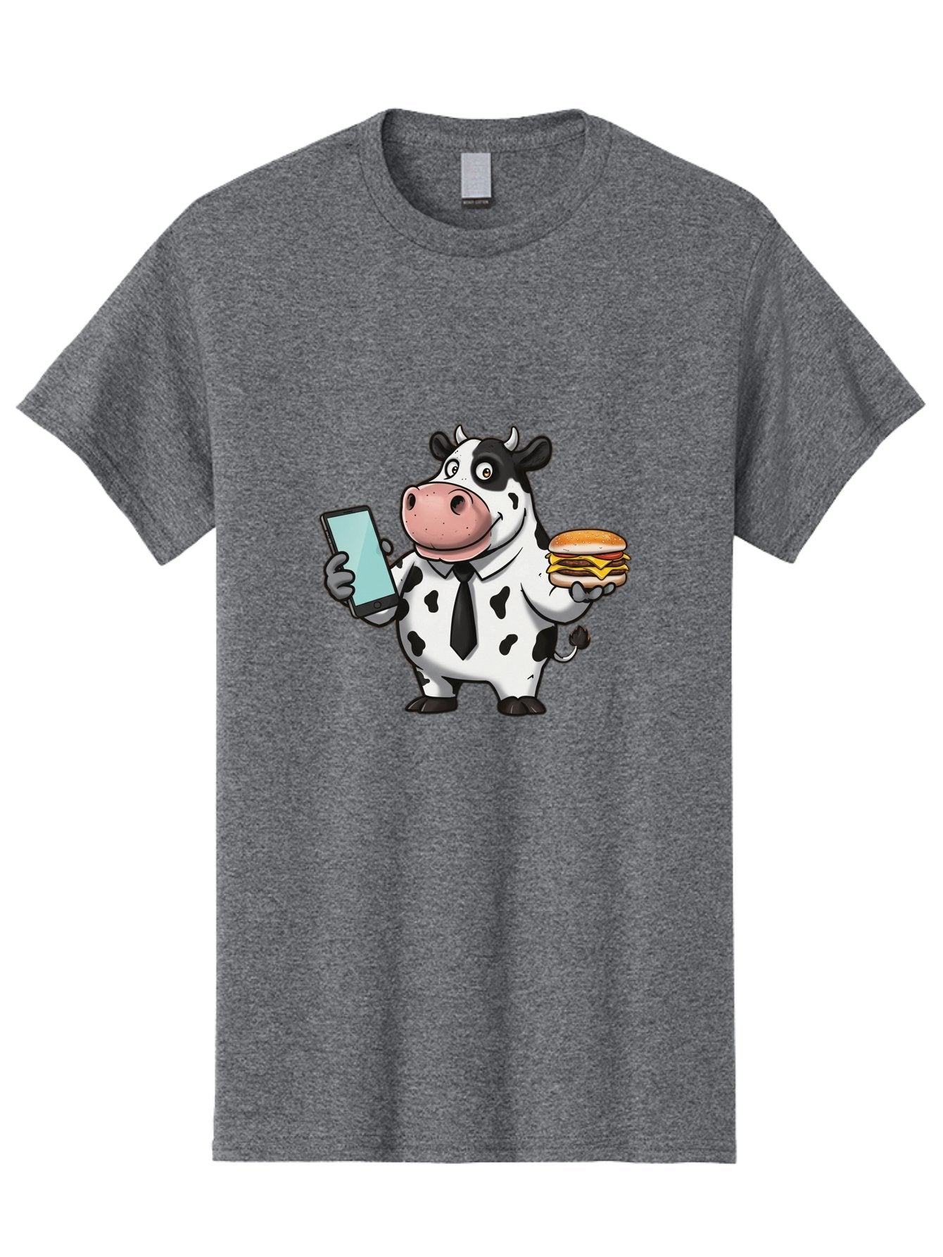 Cow-Holding-Phone-And-Burger Men'S Graphic Tee, 100% Cotton, Comfortable Casual Summer Wear, Machine Washable, Vintage Camera, Old Camera, Antique Camera, Black Camera, Classic Photography, Photography Equipment, Nostalgic Device, Film Camera, Bah799 13