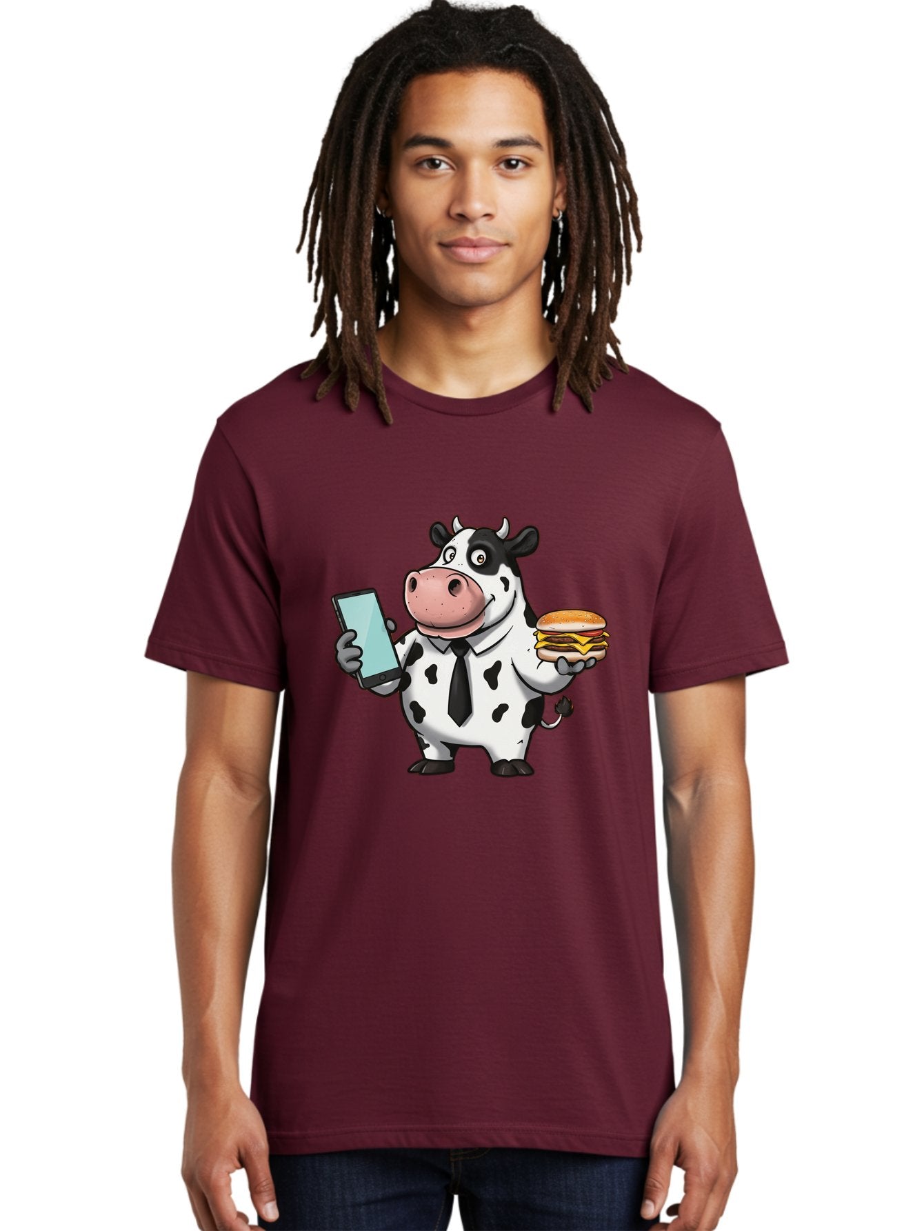 Cow-Holding-Phone-And-Burger Men'S Graphic Tee, 100% Cotton, Comfortable Casual Summer Wear, Machine Washable, Vintage Camera, Old Camera, Antique Camera, Black Camera, Classic Photography, Photography Equipment, Nostalgic Device, Film Camera, Bah799 29