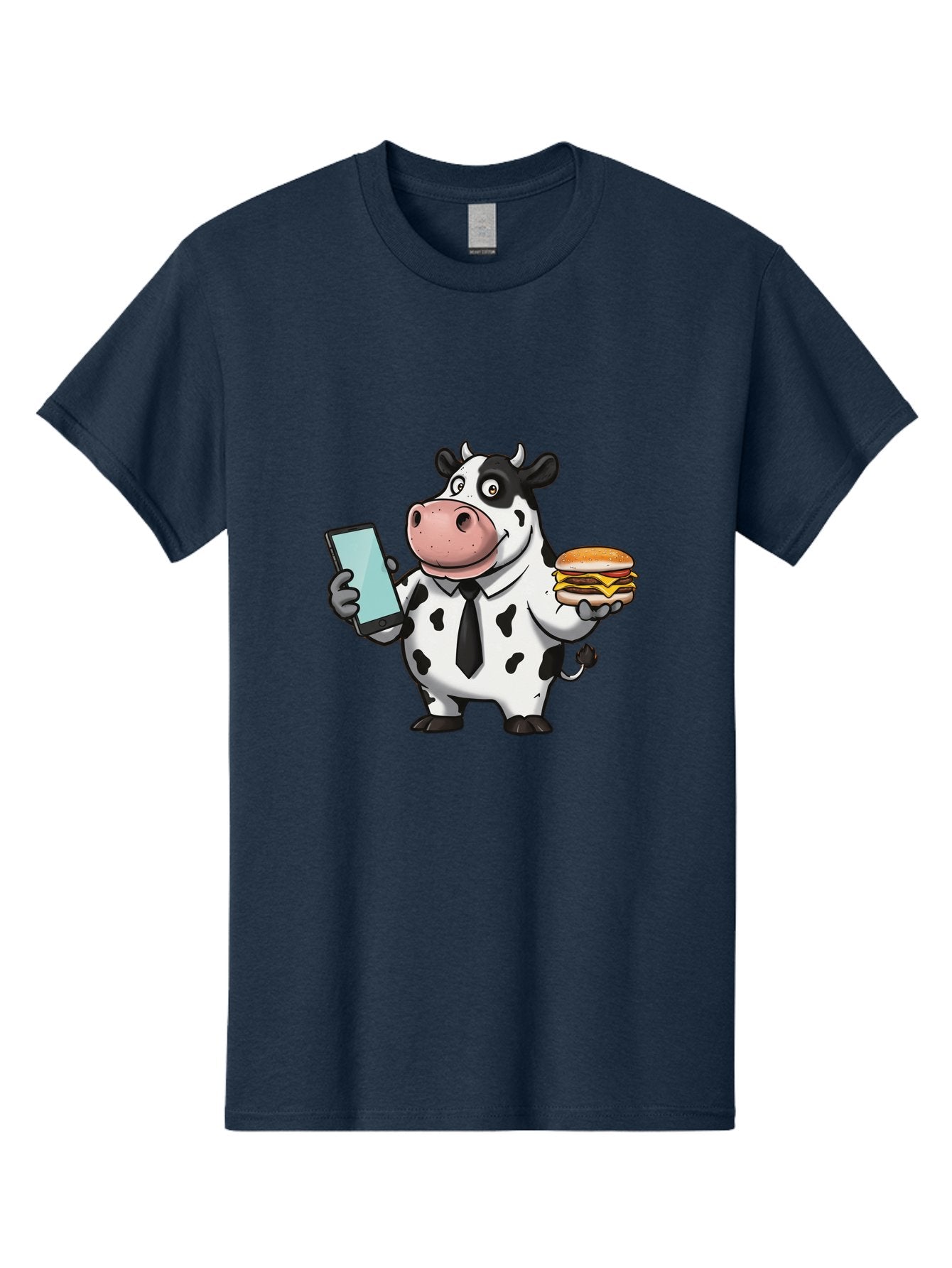 Cow-Holding-Phone-And-Burger Men'S Graphic Tee, 100% Cotton, Comfortable Casual Summer Wear, Machine Washable, Vintage Camera, Old Camera, Antique Camera, Black Camera, Classic Photography, Photography Equipment, Nostalgic Device, Film Camera, Bah799 6