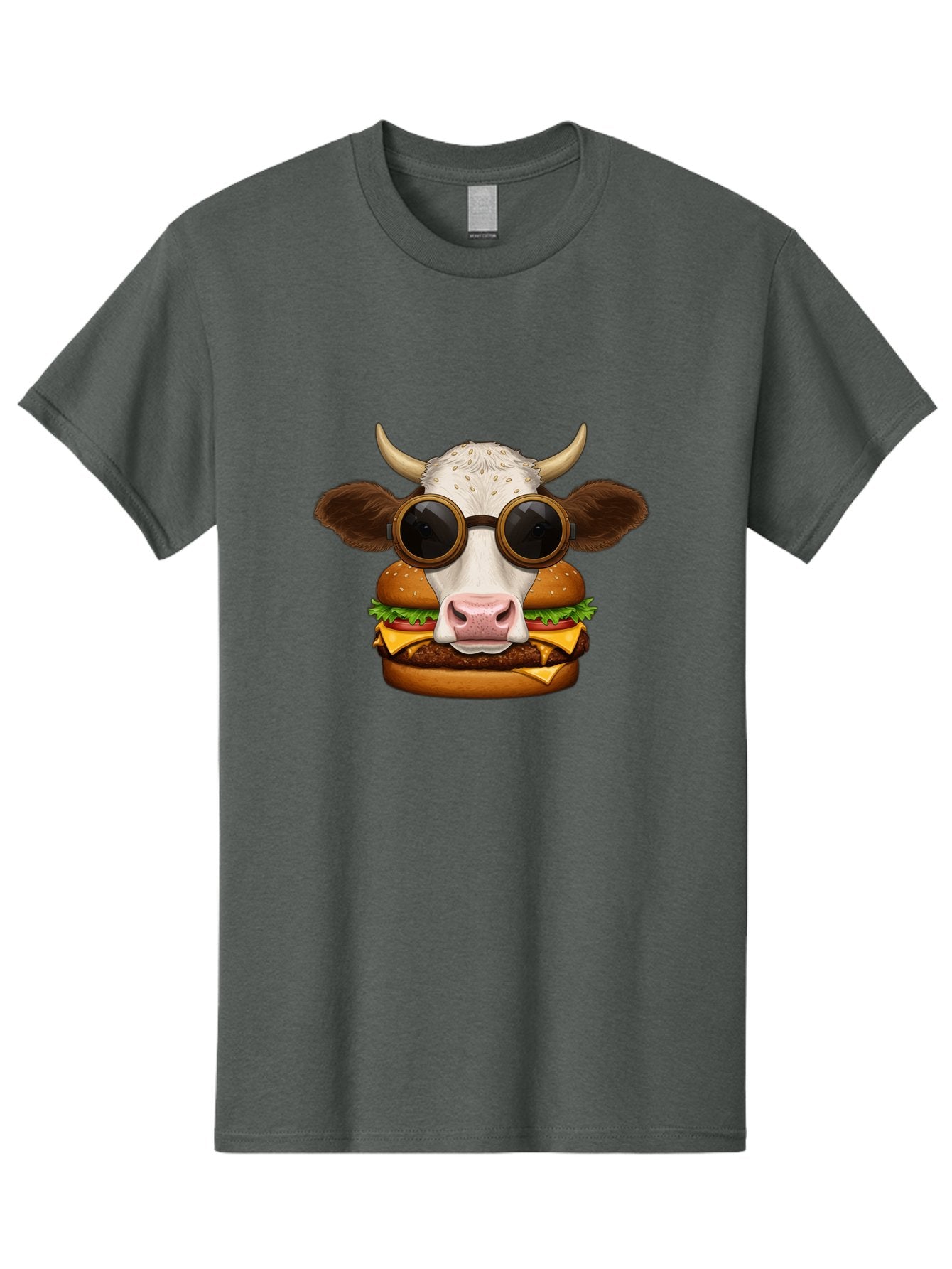 Cow-In-Shades-Burger Men'S Graphic Tee, 100% Cotton, Comfortable Casual Summer Wear, Machine Washable, Vintage Camera, Old Camera, Antique Camera, Black Camera, Classic Photography, Photography Equipment, Nostalgic Device, Film Camera, Bah800 12
