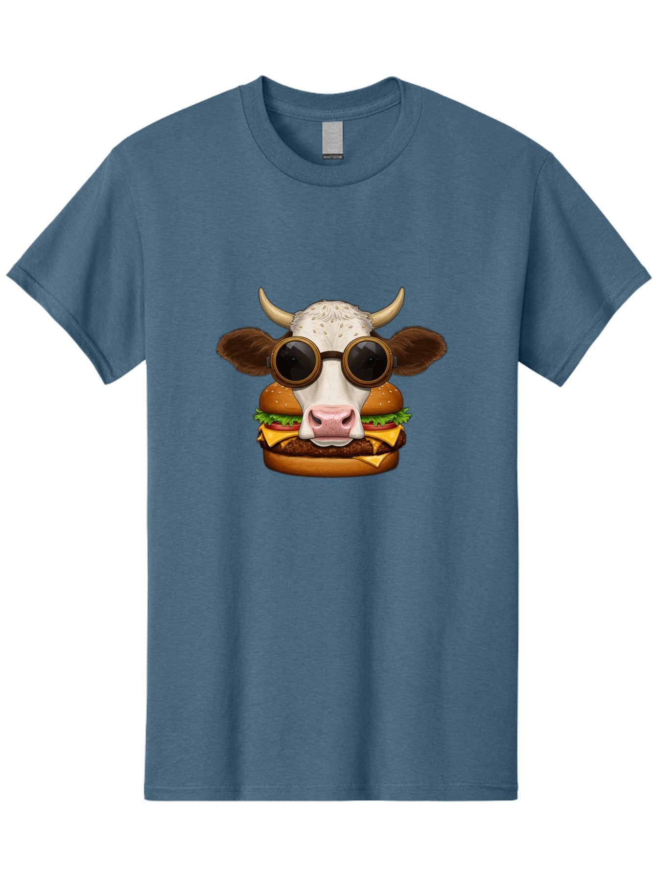 Cow-In-Shades-Burger Men'S Graphic Tee, 100% Cotton, Comfortable Casual Summer Wear, Machine Washable, Vintage Camera, Old Camera, Antique Camera, Black Camera, Classic Photography, Photography Equipment, Nostalgic Device, Film Camera, Bah800 7