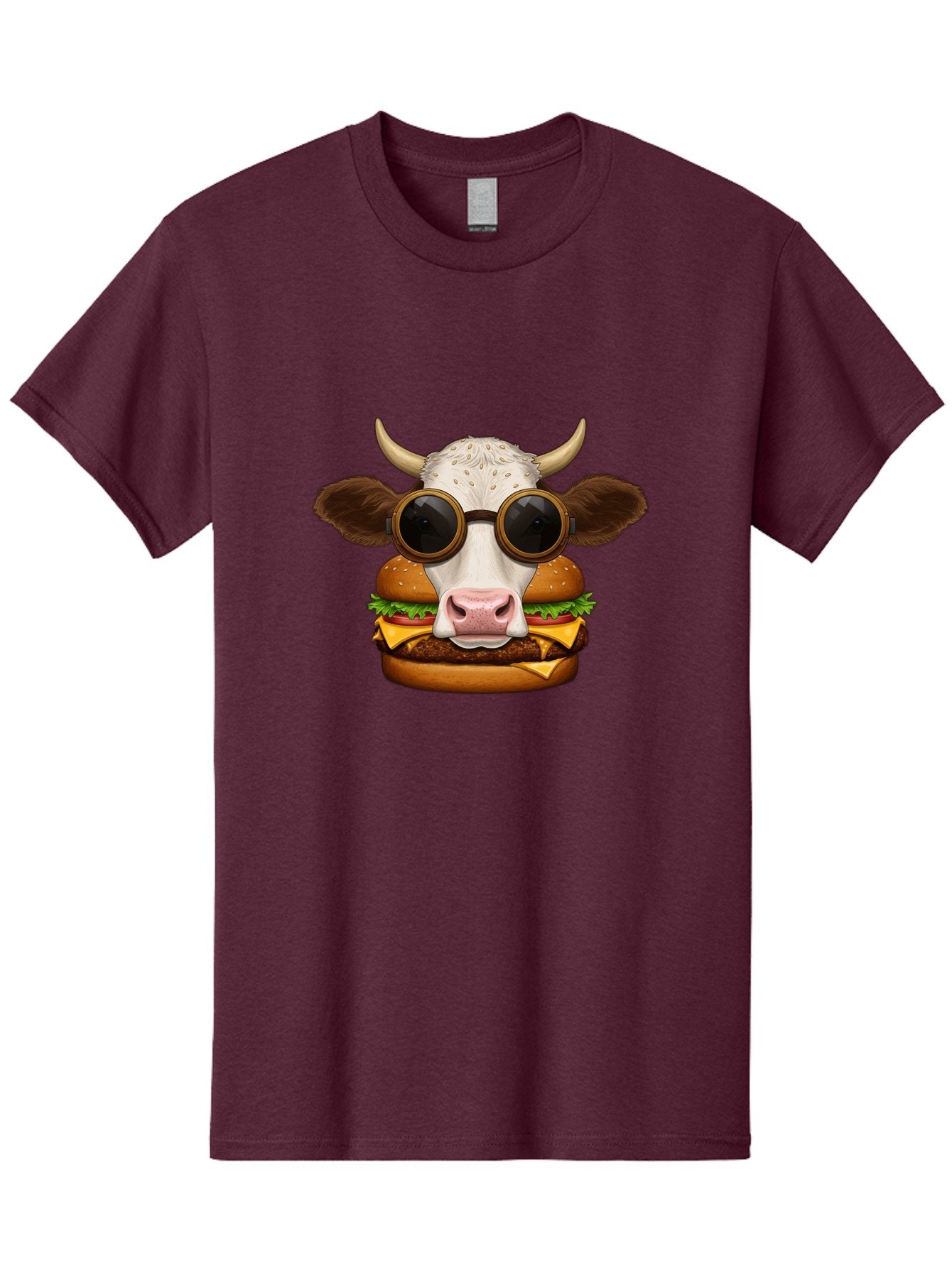 Cow-In-Shades-Burger Men'S Graphic Tee, 100% Cotton, Comfortable Casual Summer Wear, Machine Washable, Vintage Camera, Old Camera, Antique Camera, Black Camera, Classic Photography, Photography Equipment, Nostalgic Device, Film Camera, Bah800 9