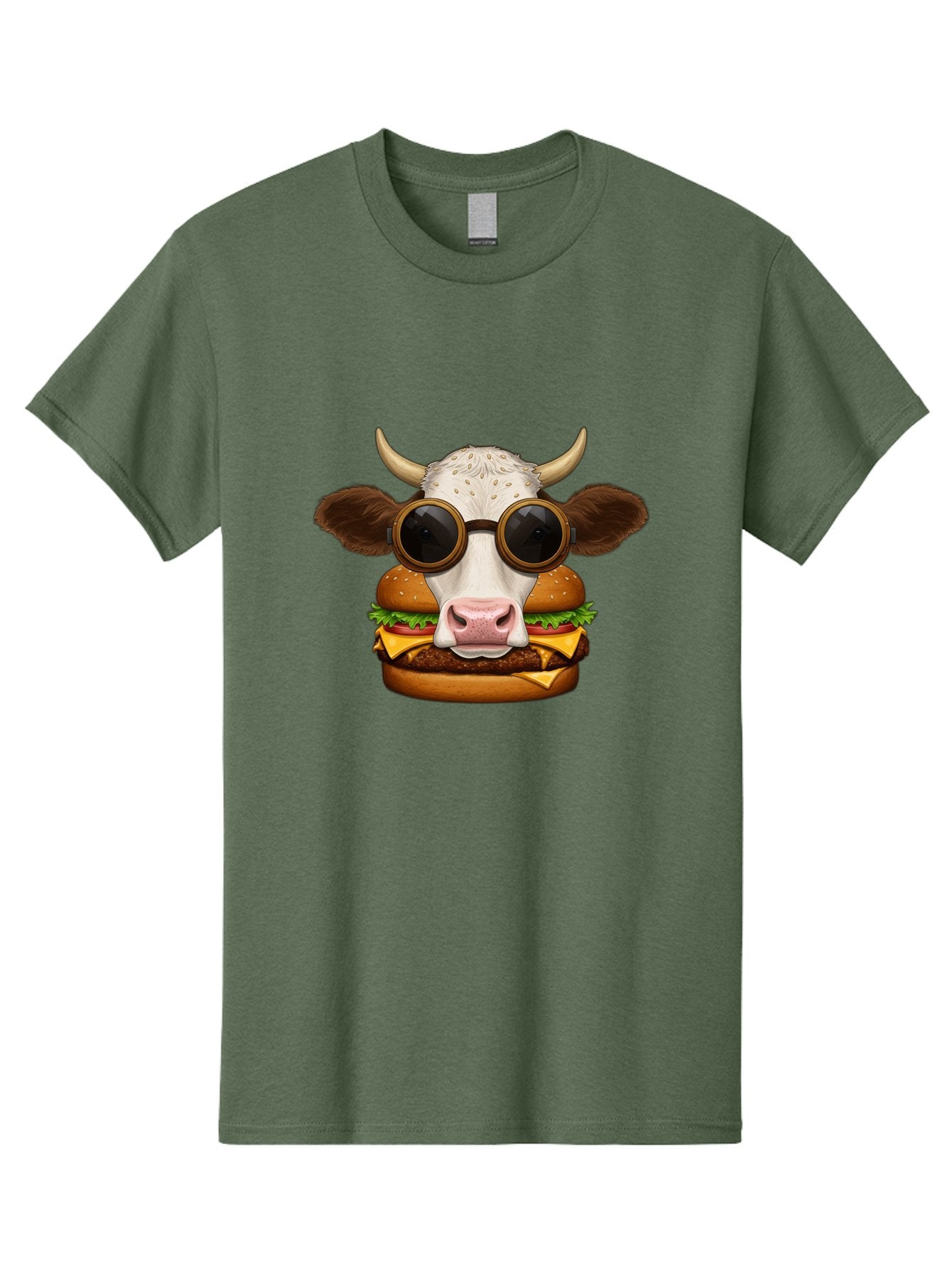 Cow-In-Shades-Burger Men'S Graphic Tee, 100% Cotton, Comfortable Casual Summer Wear, Machine Washable, Vintage Camera, Old Camera, Antique Camera, Black Camera, Classic Photography, Photography Equipment, Nostalgic Device, Film Camera, Bah800 6