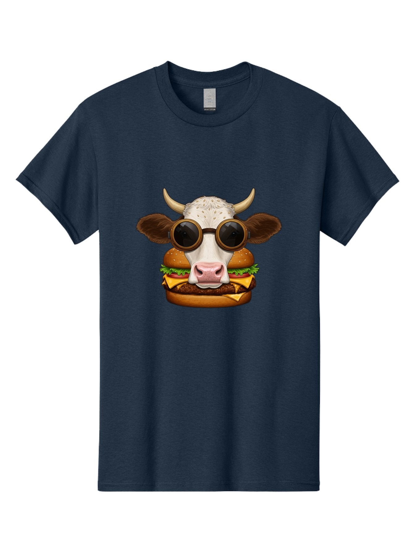 Cow-In-Shades-Burger Men'S Graphic Tee, 100% Cotton, Comfortable Casual Summer Wear, Machine Washable, Vintage Camera, Old Camera, Antique Camera, Black Camera, Classic Photography, Photography Equipment, Nostalgic Device, Film Camera, Bah800 3
