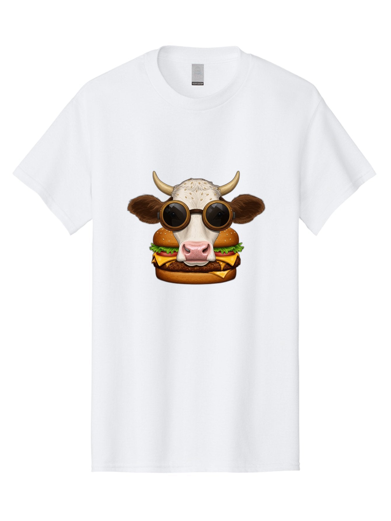 Cow-In-Shades-Burger Men'S Graphic Tee, 100% Cotton, Comfortable Casual Summer Wear, Machine Washable, Vintage Camera, Old Camera, Antique Camera, Black Camera, Classic Photography, Photography Equipment, Nostalgic Device, Film Camera, Bah800 13