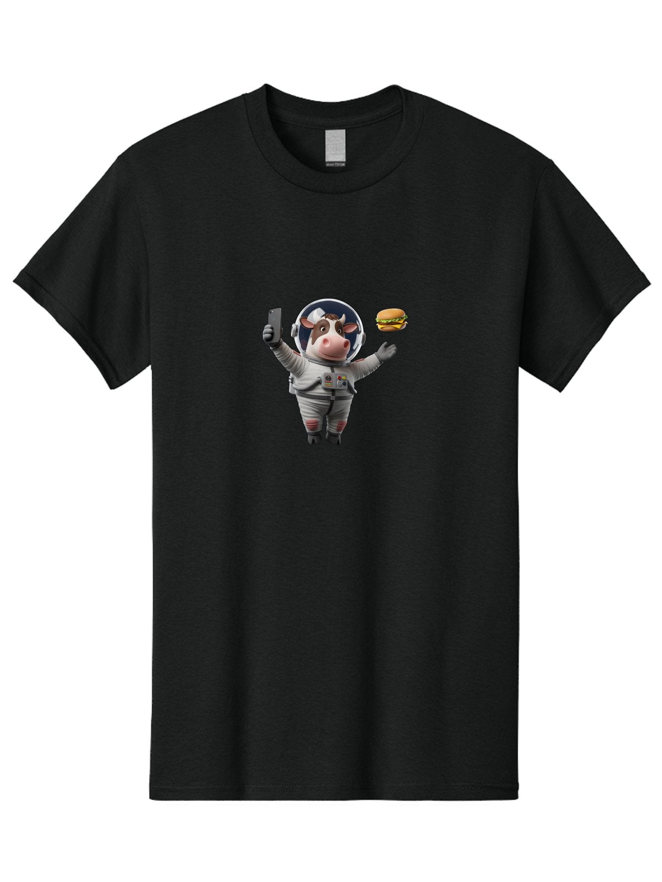 Cow-In-Space-Suit Men'S Graphic Tee, 100% Cotton, Comfortable Casual Summer Wear, Machine Washable, Vintage Camera, Old Camera, Antique Camera, Black Camera, Classic Photography, Photography Equipment, Nostalgic Device, Film Camera, Camera Art Bah801