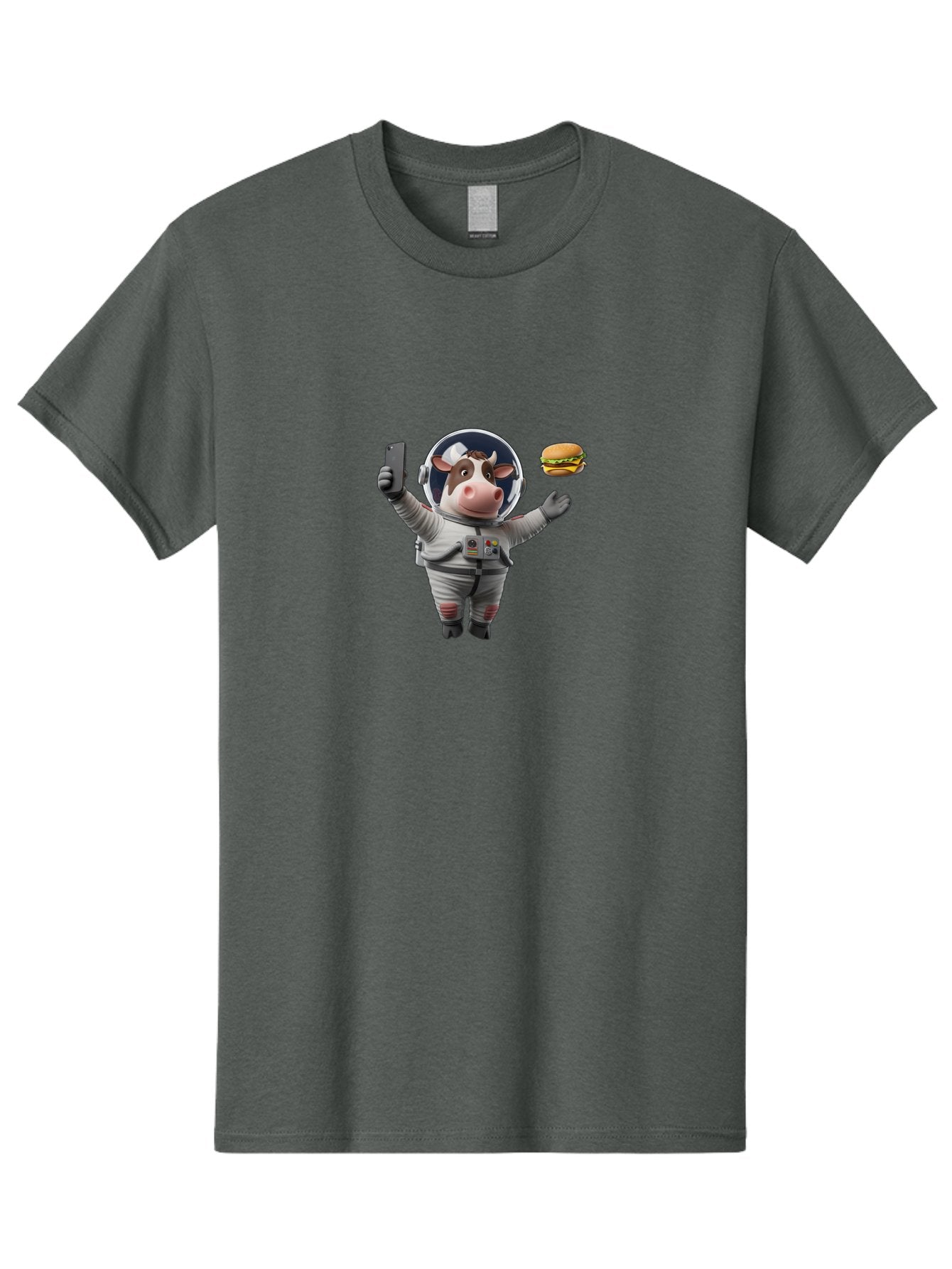 Cow-In-Space-Suit Men'S Graphic Tee, 100% Cotton, Comfortable Casual Summer Wear, Machine Washable, Vintage Camera, Old Camera, Antique Camera, Black Camera, Classic Photography, Photography Equipment, Nostalgic Device, Film Camera, Camera Art Bah801