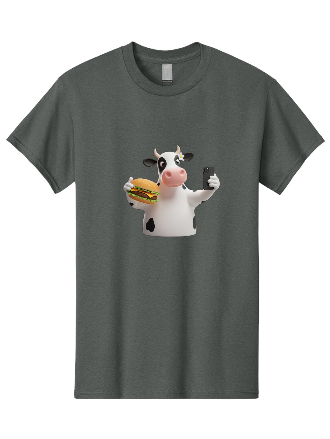 Cow-Selfie-1 Men'S Graphic Tee, 100% Cotton, Comfortable Casual Summer Wear, Machine Washable, Vintage Camera, Old Camera, Antique Camera, Black Camera, Classic Photography, Photography Equipment, Nostalgic Device, Film Camera, Camera Art Bah802 8