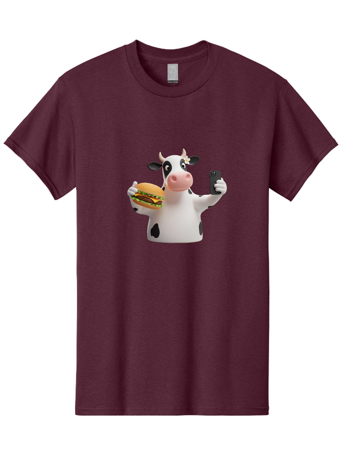 Cow-Selfie-1 Men'S Graphic Tee, 100% Cotton, Comfortable Casual Summer Wear, Machine Washable, Vintage Camera, Old Camera, Antique Camera, Black Camera, Classic Photography, Photography Equipment, Nostalgic Device, Film Camera, Camera Art Bah802 5