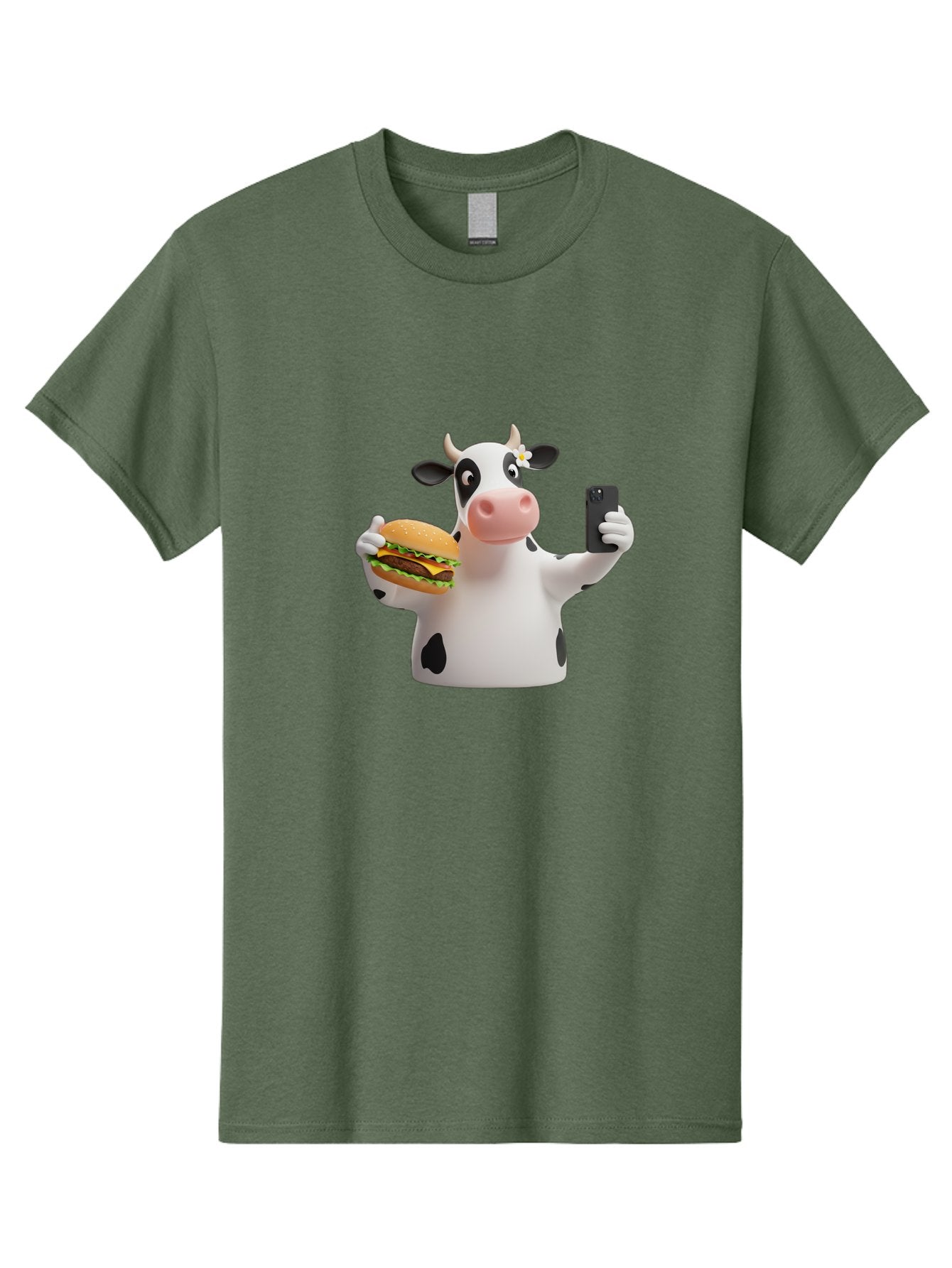 Cow-Selfie-1 Men'S Graphic Tee, 100% Cotton, Comfortable Casual Summer Wear, Machine Washable, Vintage Camera, Old Camera, Antique Camera, Black Camera, Classic Photography, Photography Equipment, Nostalgic Device, Film Camera, Camera Art Bah802 12