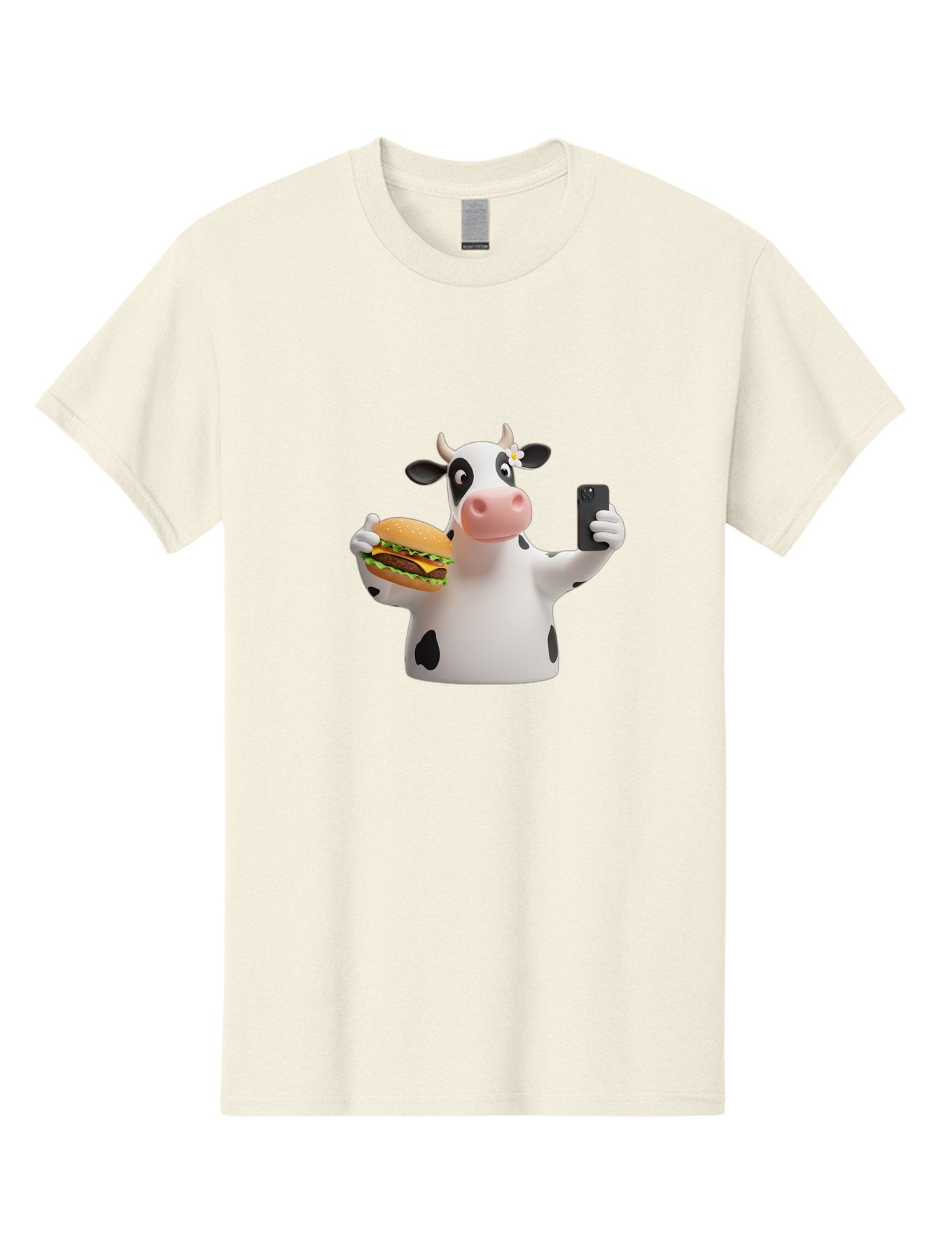 Cow-Selfie-1 Men'S Graphic Tee, 100% Cotton, Comfortable Casual Summer Wear, Machine Washable, Vintage Camera, Old Camera, Antique Camera, Black Camera, Classic Photography, Photography Equipment, Nostalgic Device, Film Camera, Camera Art Bah802 6