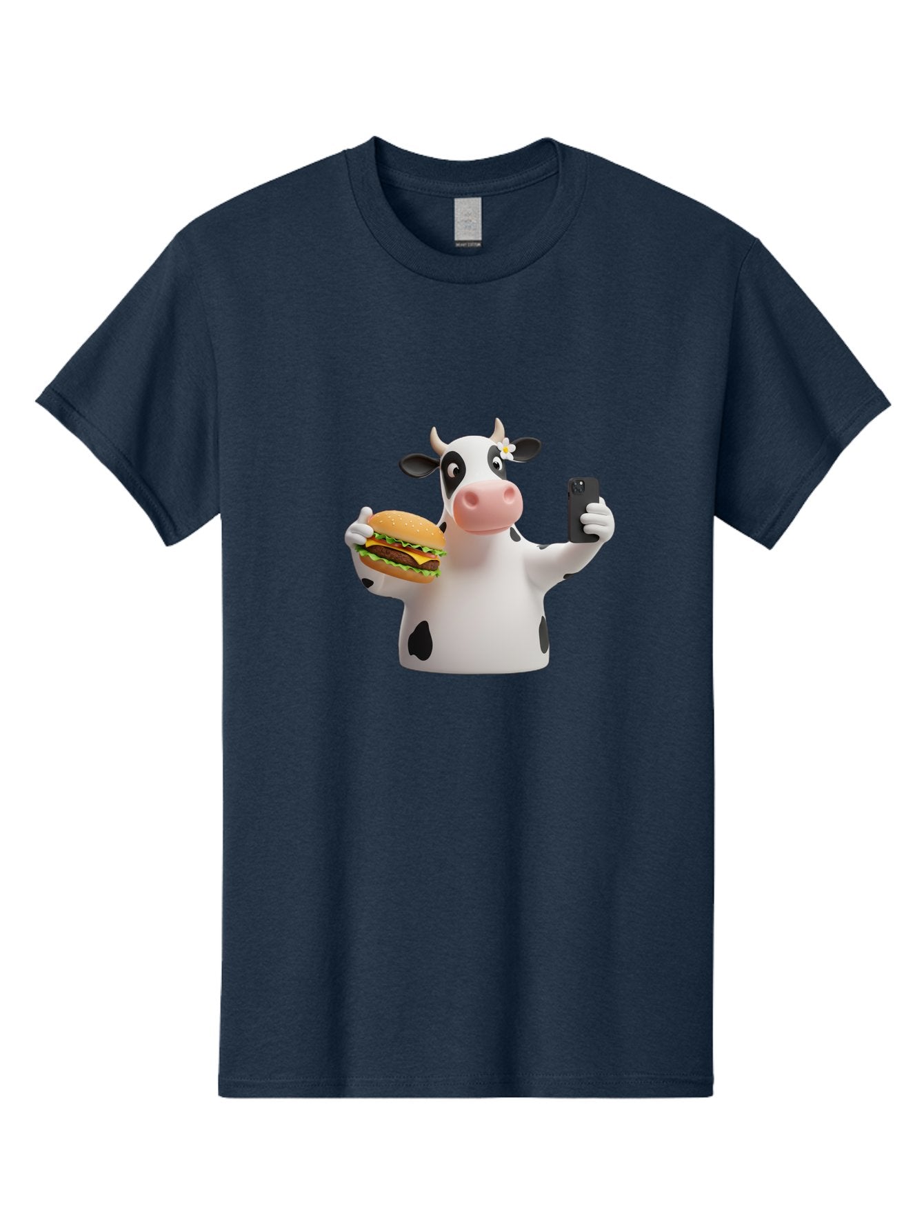 Cow-Selfie-1 Men'S Graphic Tee, 100% Cotton, Comfortable Casual Summer Wear, Machine Washable, Vintage Camera, Old Camera, Antique Camera, Black Camera, Classic Photography, Photography Equipment, Nostalgic Device, Film Camera, Camera Art Bah802 9