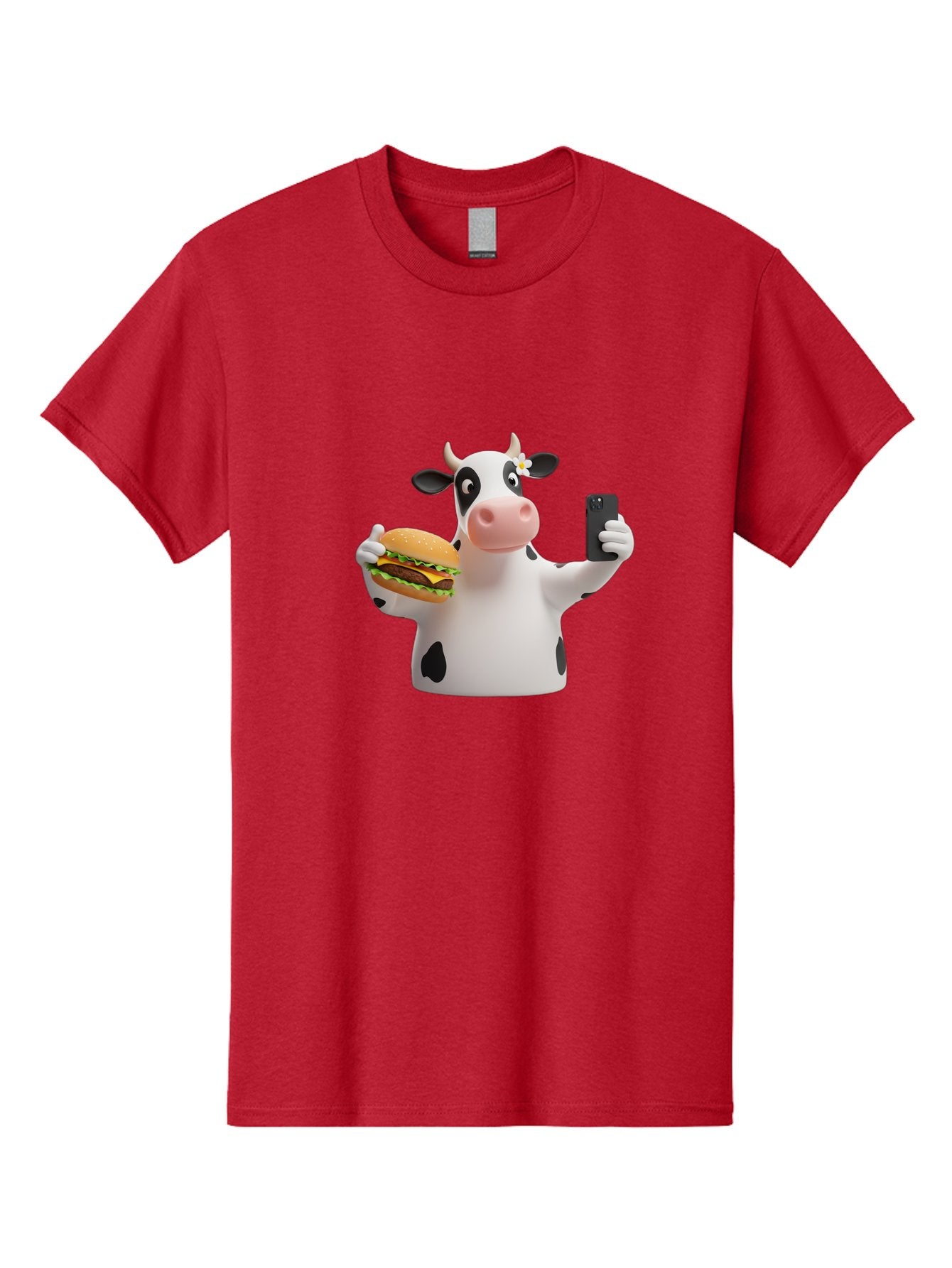 Cow-Selfie-1 Men'S Graphic Tee, 100% Cotton, Comfortable Casual Summer Wear, Machine Washable, Vintage Camera, Old Camera, Antique Camera, Black Camera, Classic Photography, Photography Equipment, Nostalgic Device, Film Camera, Camera Art Bah802 15