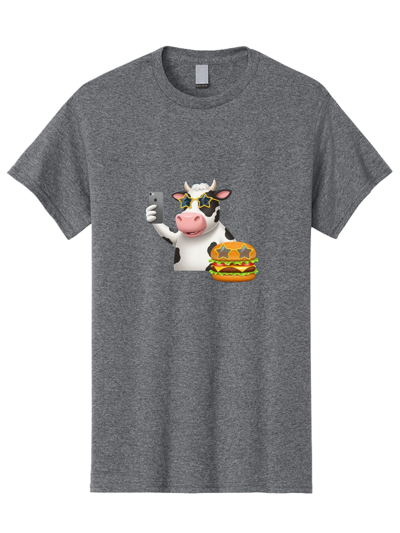 Cow-Selfie-2 Men'S Graphic Tee, 100% Cotton, Comfortable Casual Summer Wear, Machine Washable, Vintage Camera, Old Camera, Antique Camera, Black Camera, Classic Photography, Photography Equipment, Nostalgic Device, Film Camera, Camera Art Bah803 7