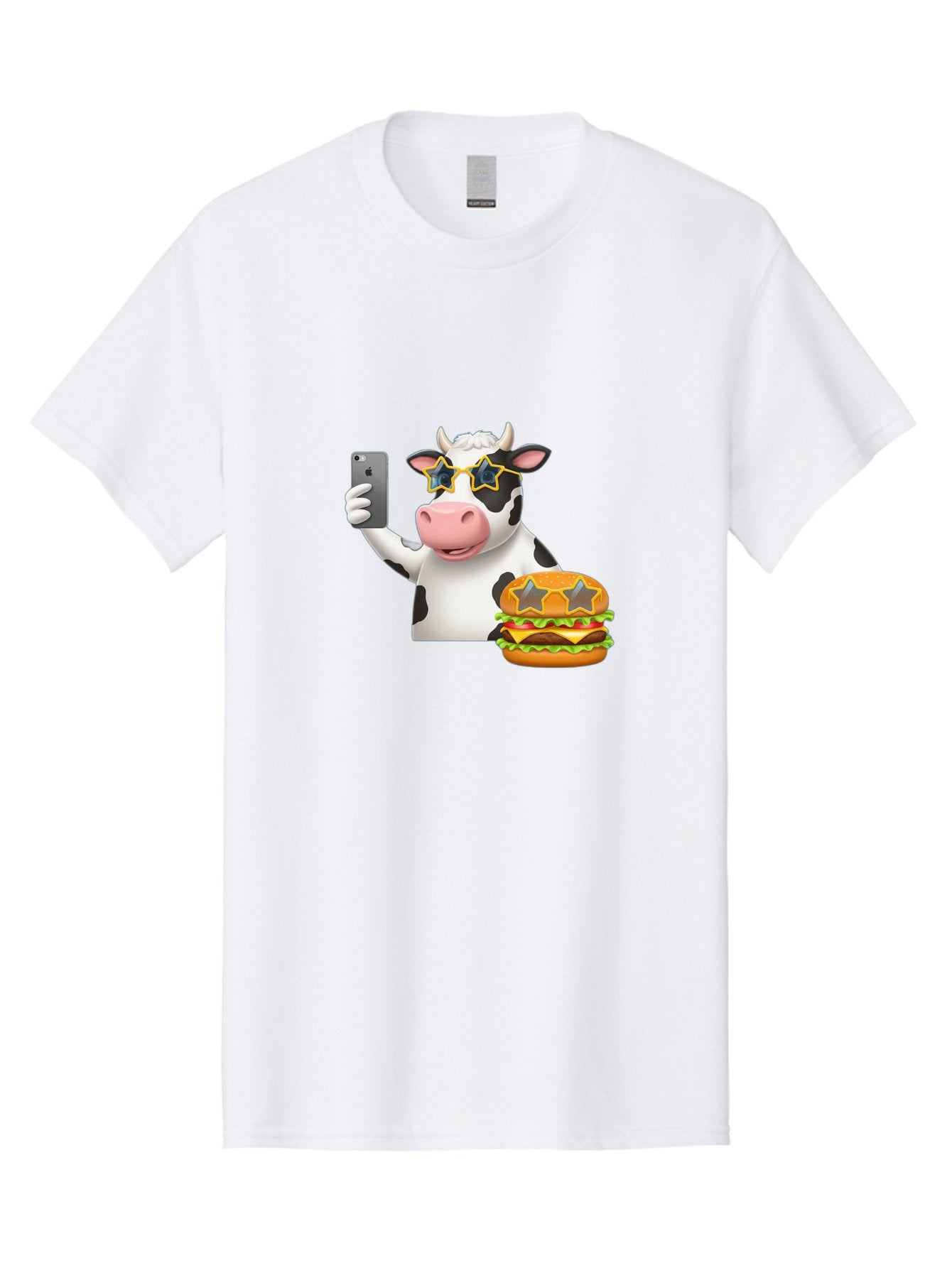Cow-Selfie-2 Men'S Graphic Tee, 100% Cotton, Comfortable Casual Summer Wear, Machine Washable, Vintage Camera, Old Camera, Antique Camera, Black Camera, Classic Photography, Photography Equipment, Nostalgic Device, Film Camera, Camera Art Bah803 13