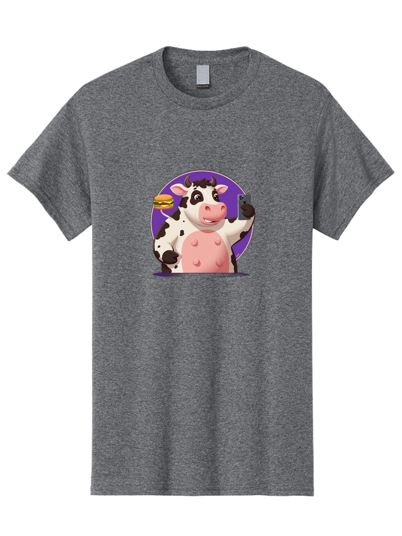 Cow-Selfie-3 Men'S Graphic Tee, 100% Cotton, Comfortable Casual Summer Wear, Machine Washable, Vintage Camera, Old Camera, Antique Camera, Black Camera, Classic Photography, Photography Equipment, Nostalgic Device, Film Camera, Camera Art Bah804 15