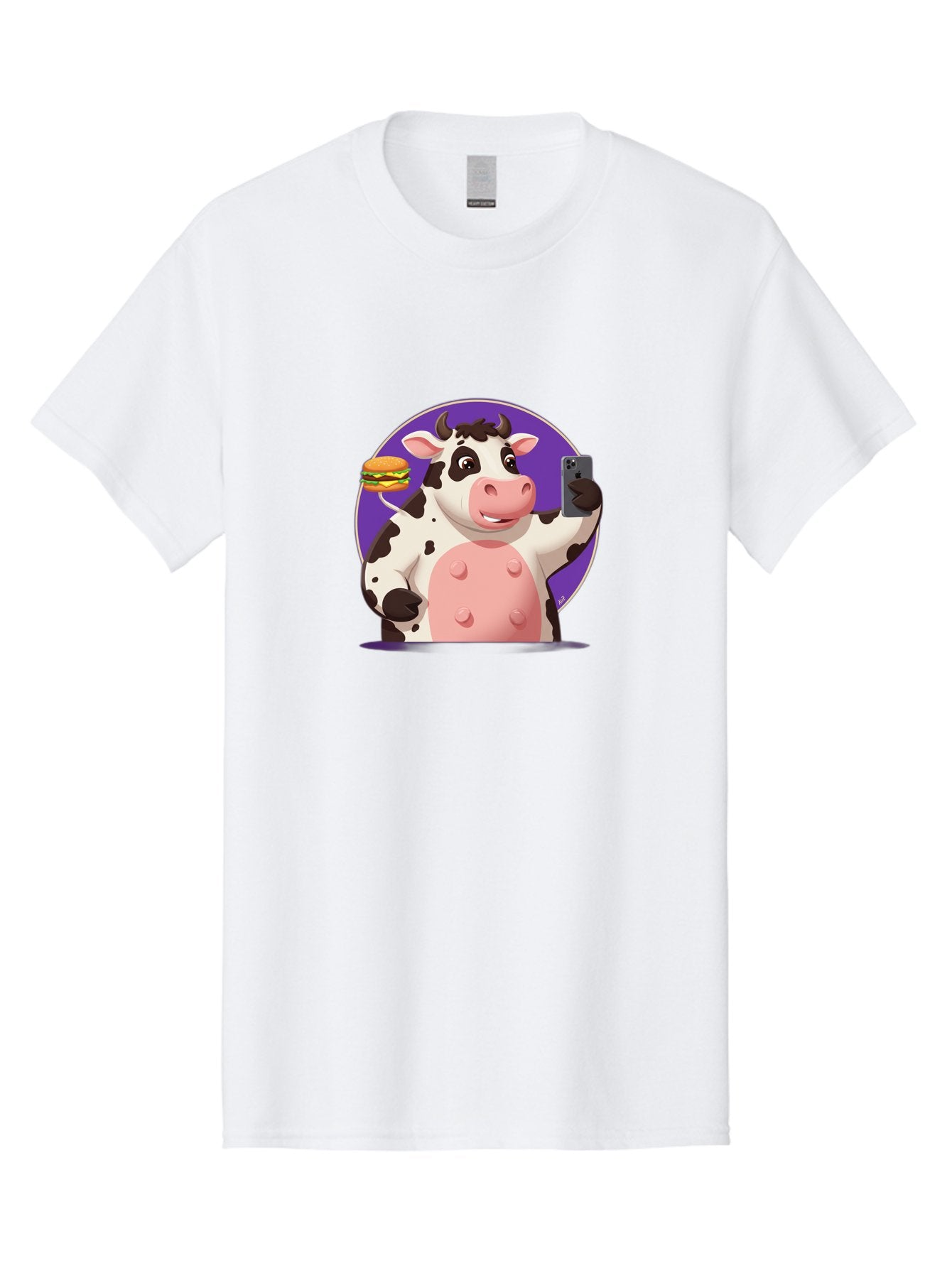 Cow-Selfie-3 Men'S Graphic Tee, 100% Cotton, Comfortable Casual Summer Wear, Machine Washable, Vintage Camera, Old Camera, Antique Camera, Black Camera, Classic Photography, Photography Equipment, Nostalgic Device, Film Camera, Camera Art Bah804 8