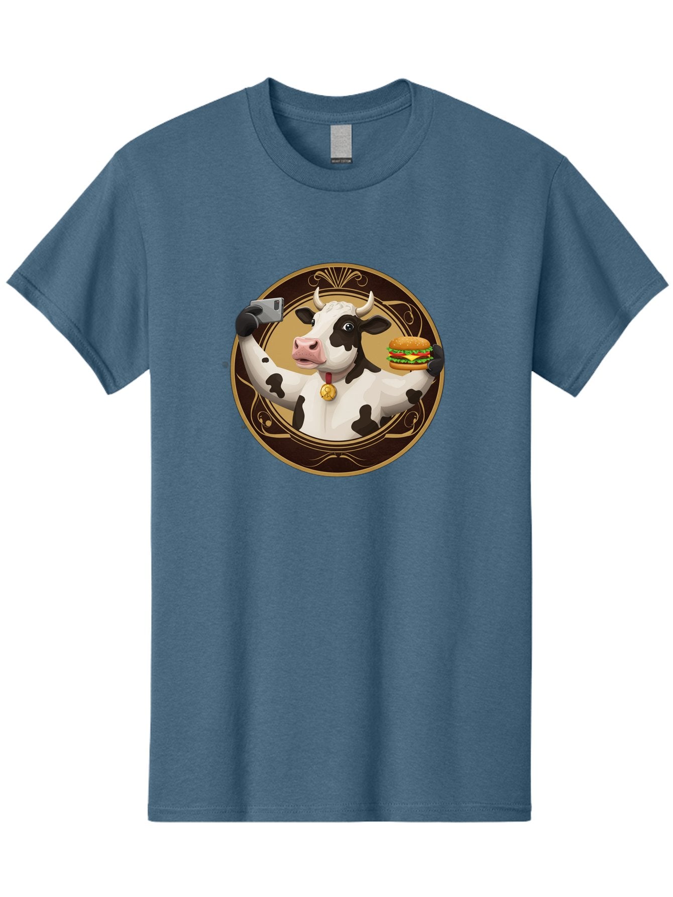 Cow-Selfie-4 Men'S Graphic Tee, 100% Cotton, Comfortable Casual Summer Wear, Machine Washable, Vintage Camera, Old Camera, Antique Camera, Black Camera, Classic Photography, Photography Equipment, Nostalgic Device, Film Camera, Camera Art Bah805 10