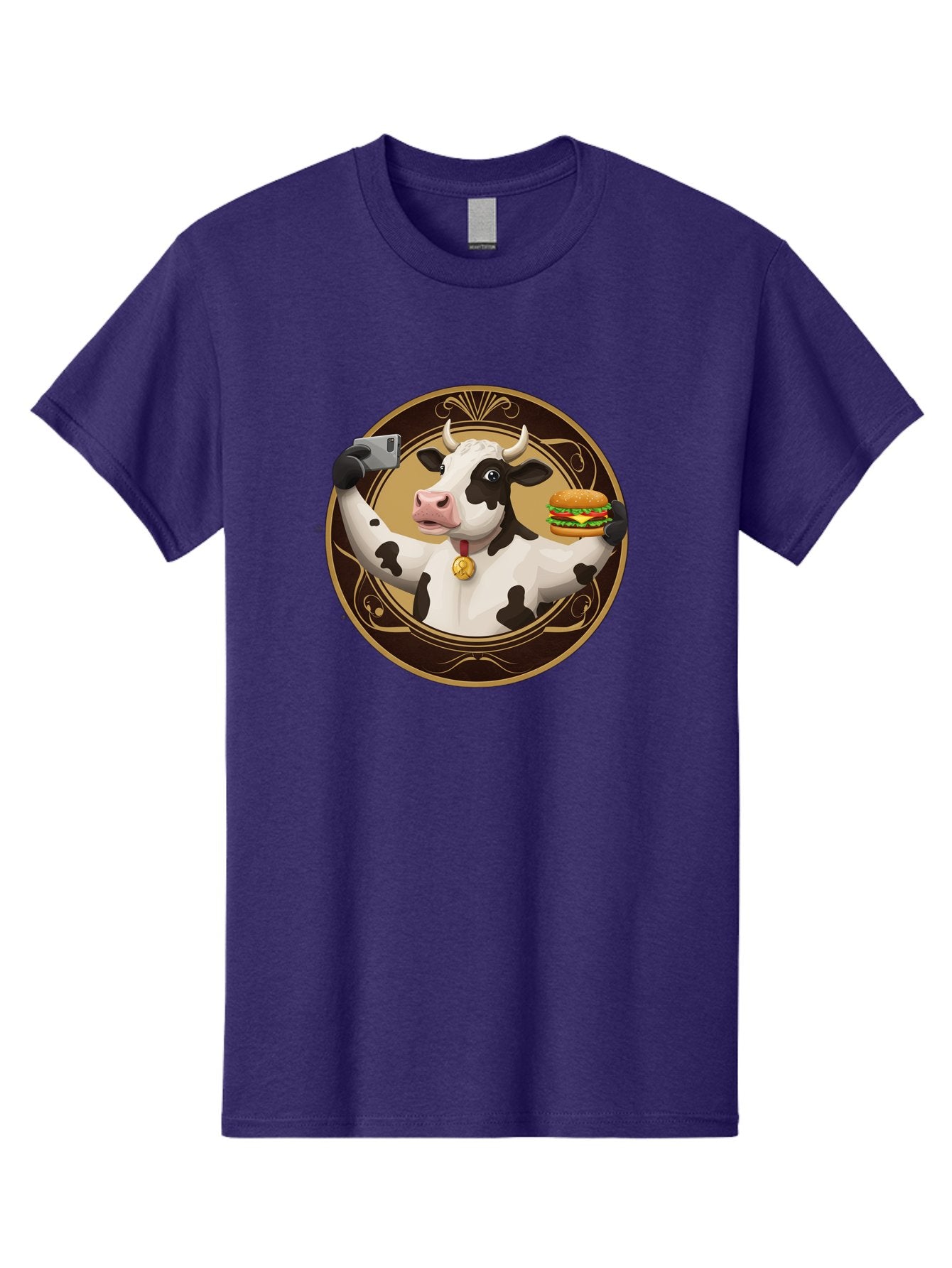 Cow-Selfie-4 Men'S Graphic Tee, 100% Cotton, Comfortable Casual Summer Wear, Machine Washable, Vintage Camera, Old Camera, Antique Camera, Black Camera, Classic Photography, Photography Equipment, Nostalgic Device, Film Camera, Camera Art Bah805 6