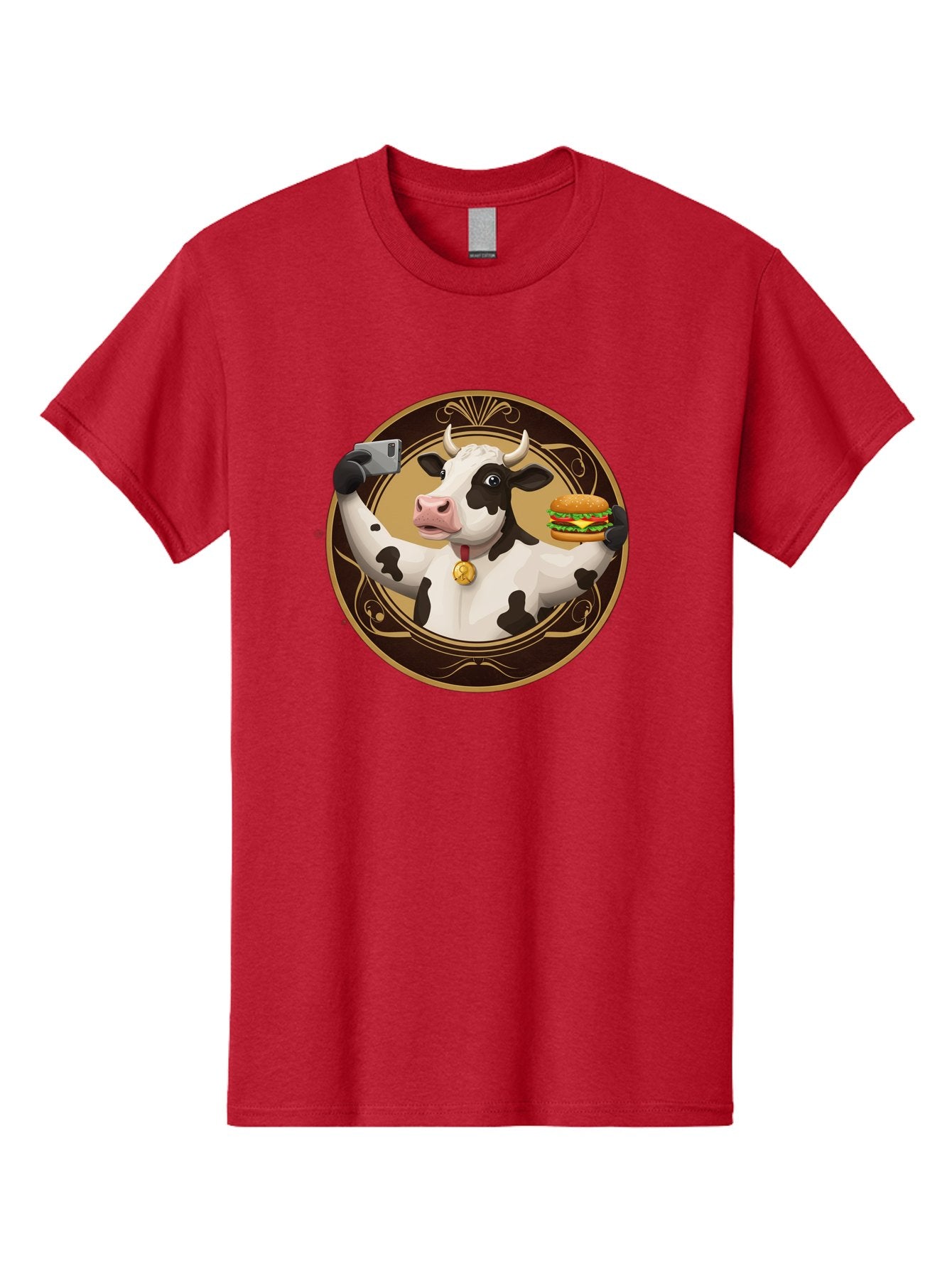 Cow-Selfie-4 Men'S Graphic Tee, 100% Cotton, Comfortable Casual Summer Wear, Machine Washable, Vintage Camera, Old Camera, Antique Camera, Black Camera, Classic Photography, Photography Equipment, Nostalgic Device, Film Camera, Camera Art Bah805 14