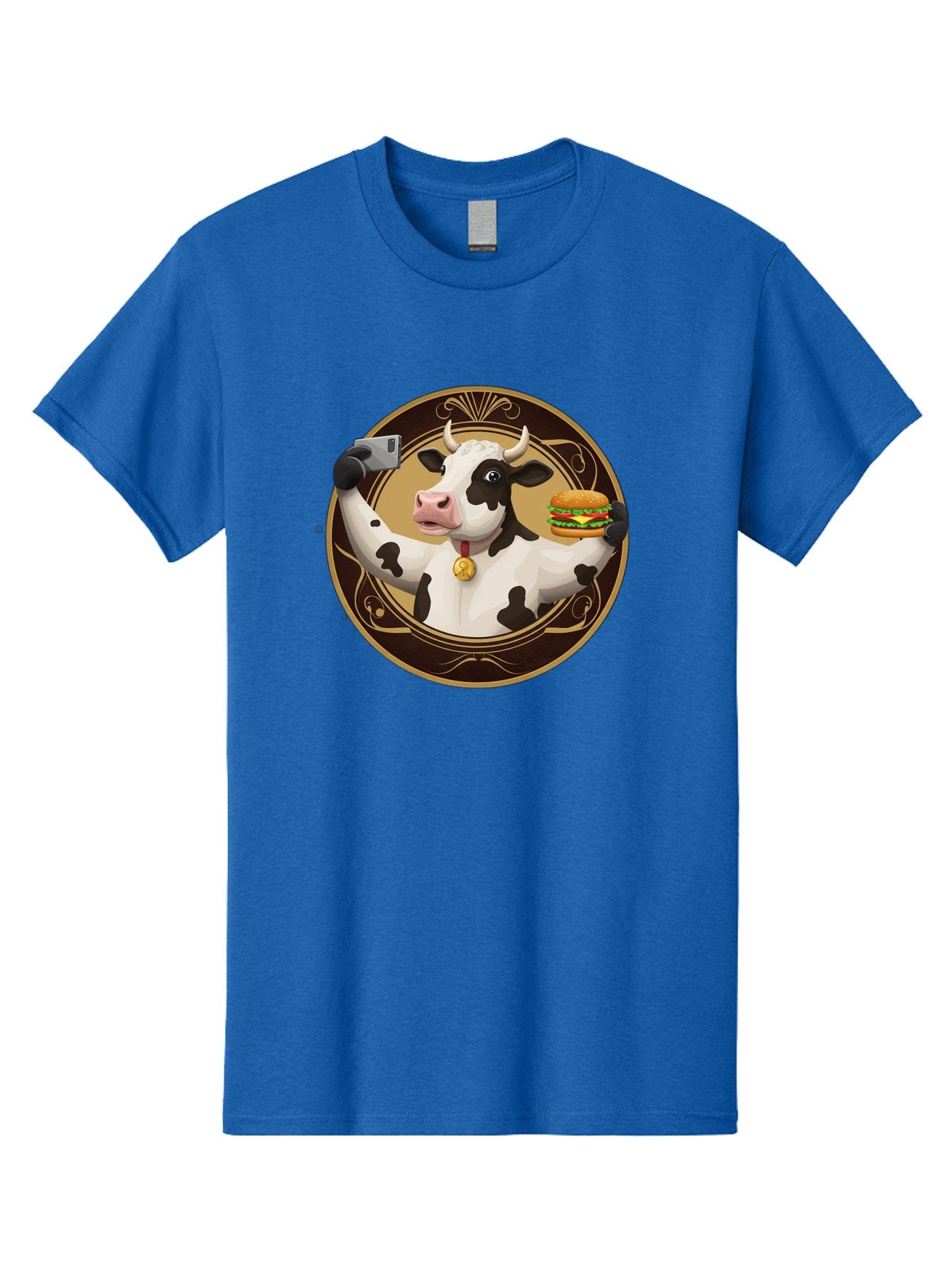 Cow-Selfie-4 Men'S Graphic Tee, 100% Cotton, Comfortable Casual Summer Wear, Machine Washable, Vintage Camera, Old Camera, Antique Camera, Black Camera, Classic Photography, Photography Equipment, Nostalgic Device, Film Camera, Camera Art Bah805 5