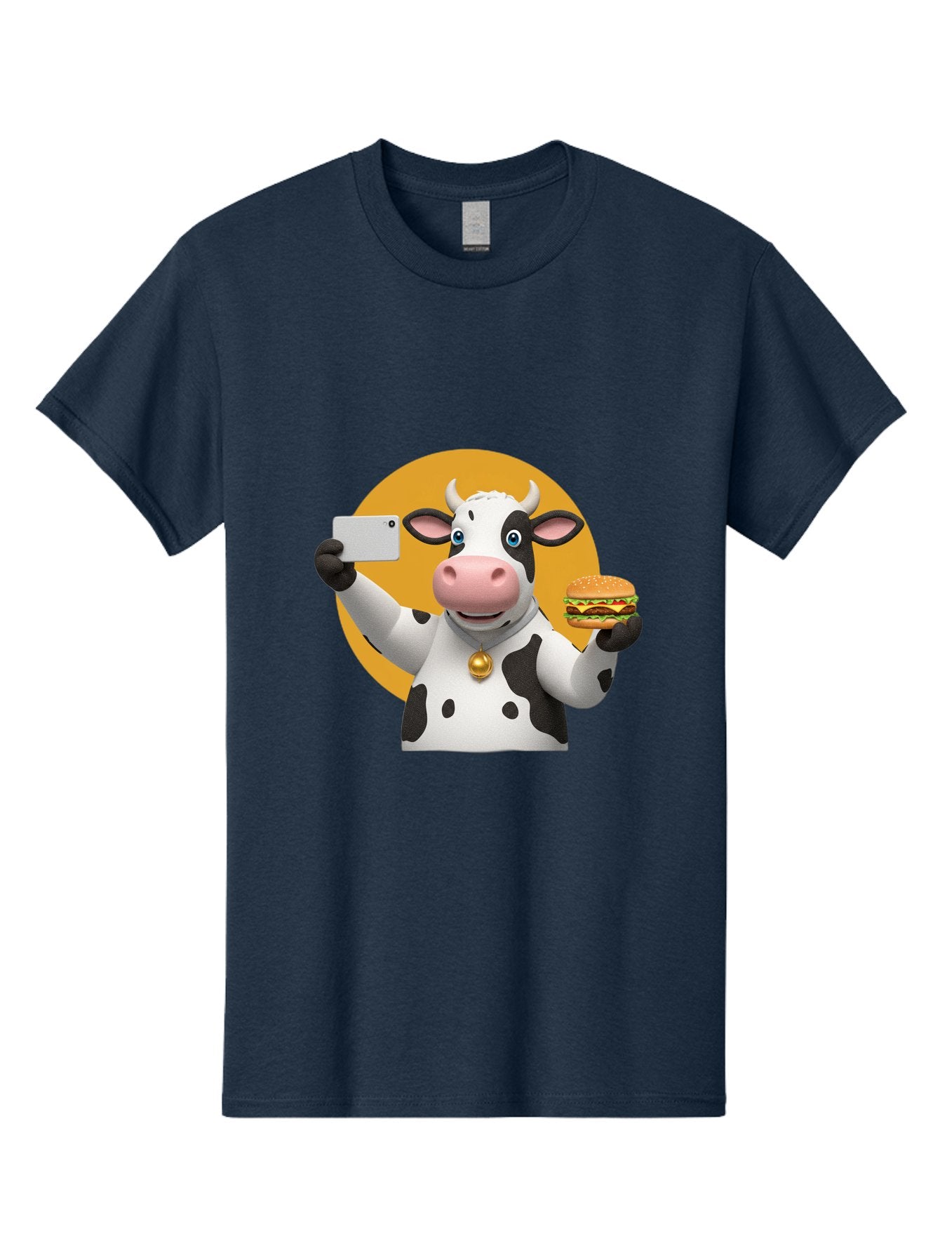 Cow-Selfie-Burger-1 Men'S Graphic Tee, 100% Cotton, Comfortable Casual Summer Wear, Machine Washable, Vintage Camera, Old Camera, Antique Camera, Black Camera, Classic Photography, Photography Equipment, Nostalgic Device, Film Camera, Bah806 11