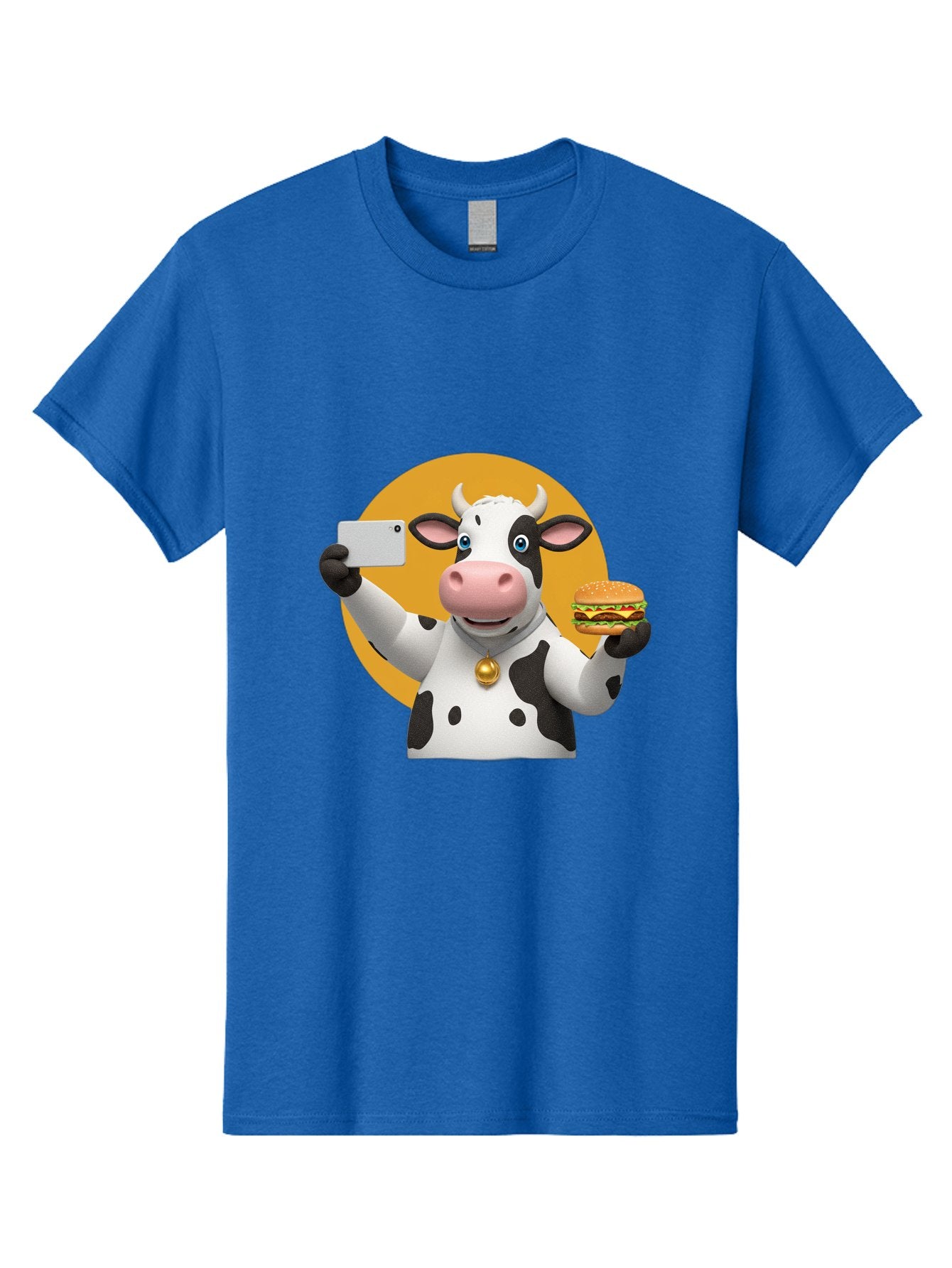 Cow-Selfie-Burger-1 Men'S Graphic Tee, 100% Cotton, Comfortable Casual Summer Wear, Machine Washable, Vintage Camera, Old Camera, Antique Camera, Black Camera, Classic Photography, Photography Equipment, Nostalgic Device, Film Camera, Bah806 14