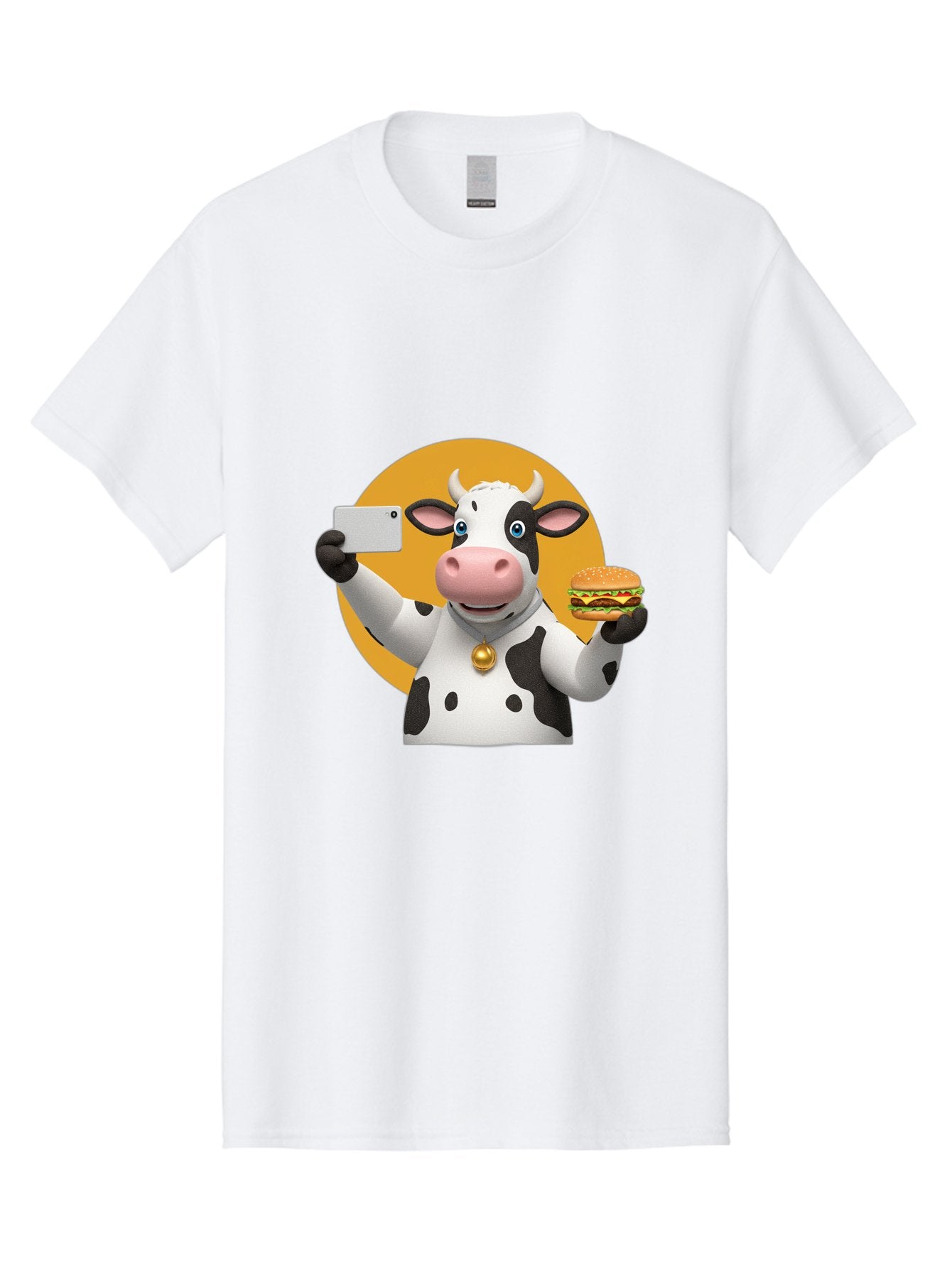 Cow-Selfie-Burger-1 Men'S Graphic Tee, 100% Cotton, Comfortable Casual Summer Wear, Machine Washable, Vintage Camera, Old Camera, Antique Camera, Black Camera, Classic Photography, Photography Equipment, Nostalgic Device, Film Camera, Bah806 8