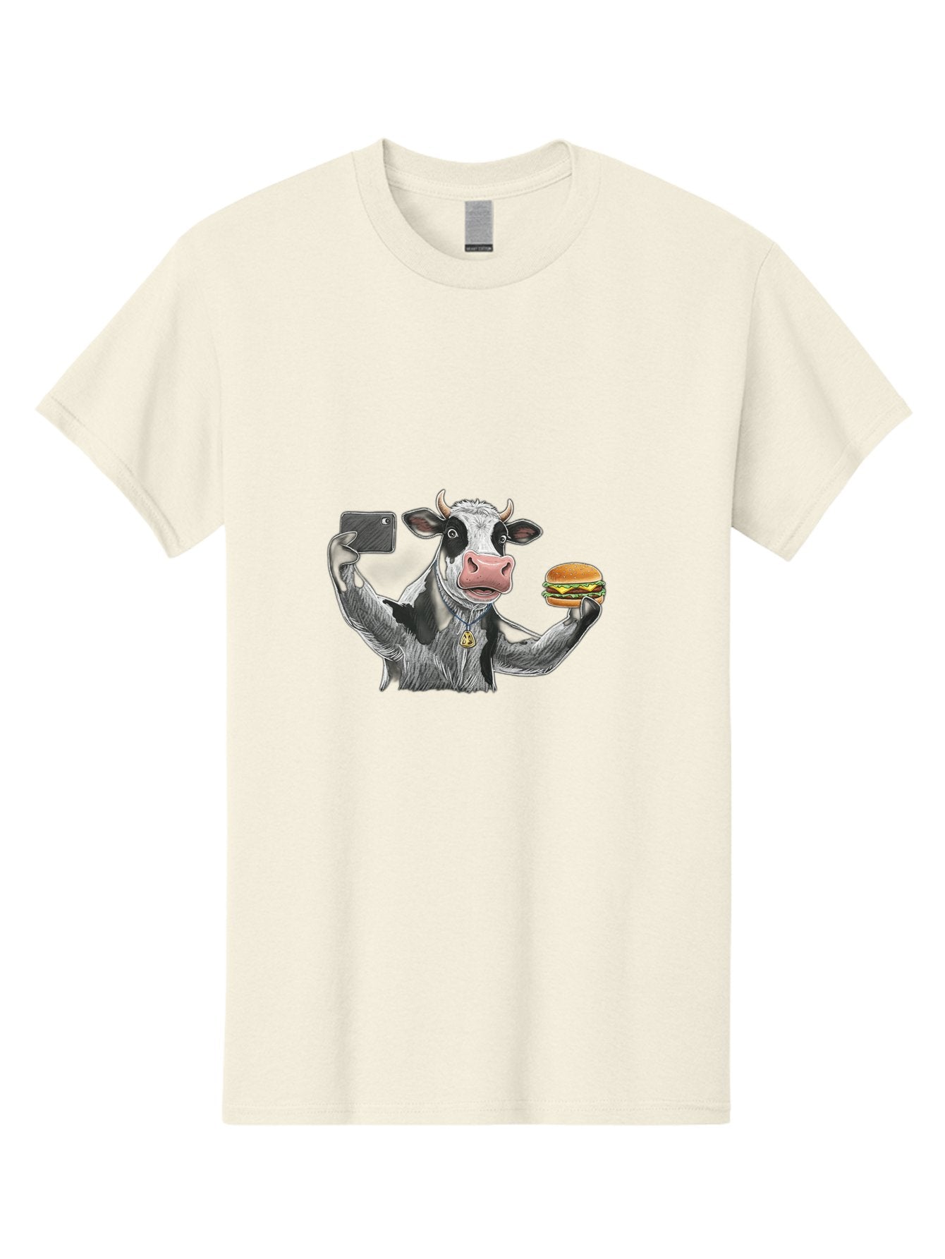 Cow-Selfie-Burger-2 Men'S Graphic Tee, 100% Cotton, Comfortable Casual Summer Wear, Machine Washable, Vintage Camera, Old Camera, Antique Camera, Black Camera, Classic Photography, Photography Equipment, Nostalgic Device, Film Camera, Bah807 9