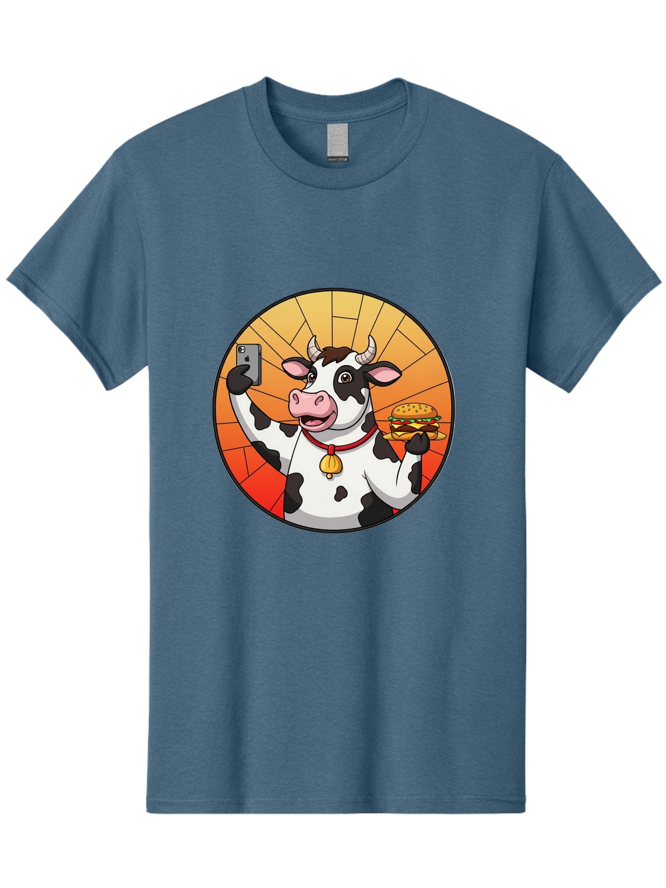 Cow-Selfie-Burger Men'S Graphic Tee, 100% Cotton, Comfortable Casual Summer Wear, Machine Washable, Vintage Camera, Old Camera, Antique Camera, Black Camera, Classic Photography, Photography Equipment, Nostalgic Device, Film Camera, Camera Art Bah808