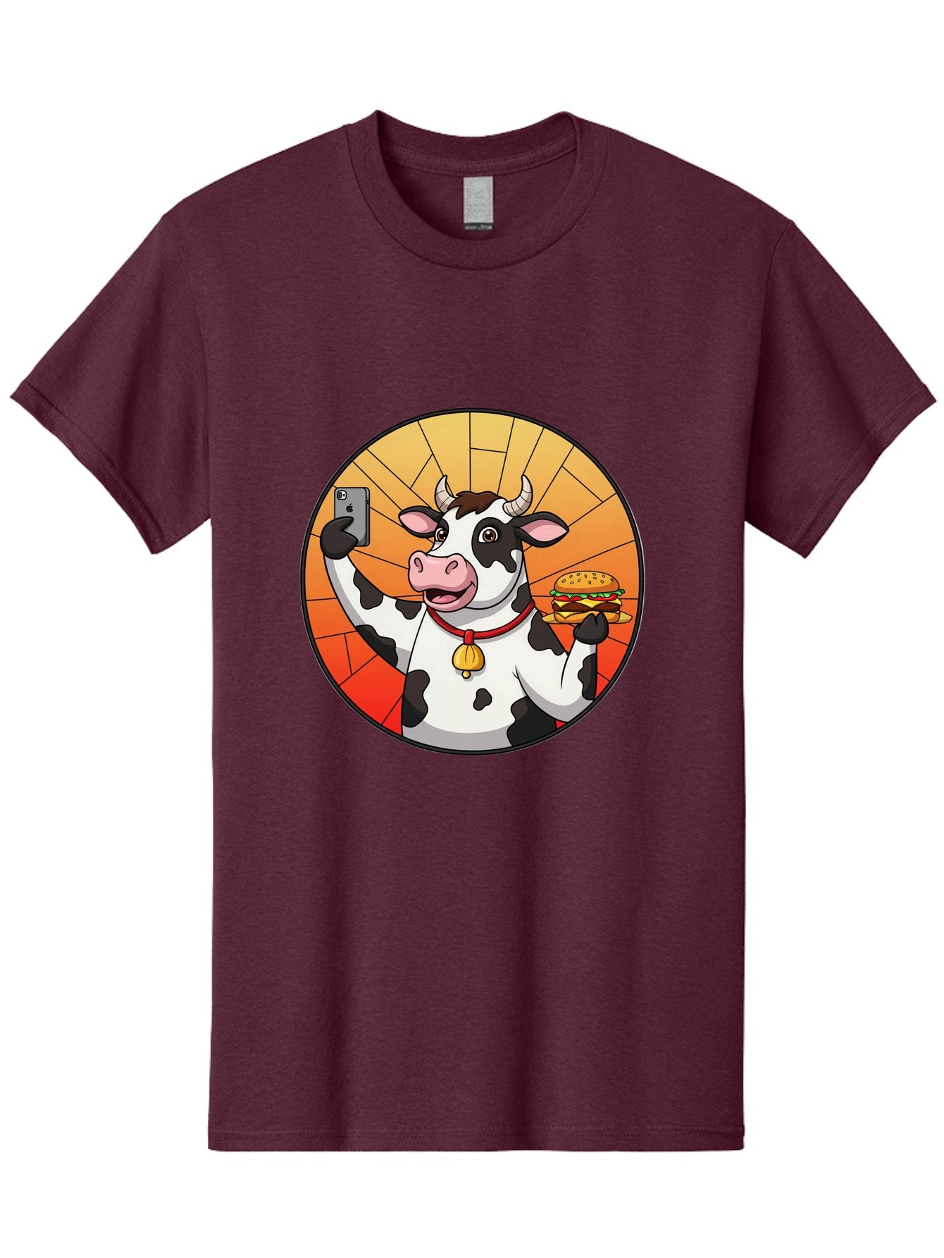 Cow-Selfie-Burger Men'S Graphic Tee, 100% Cotton, Comfortable Casual Summer Wear, Machine Washable, Vintage Camera, Old Camera, Antique Camera, Black Camera, Classic Photography, Photography Equipment, Nostalgic Device, Film Camera, Camera Art Bah808