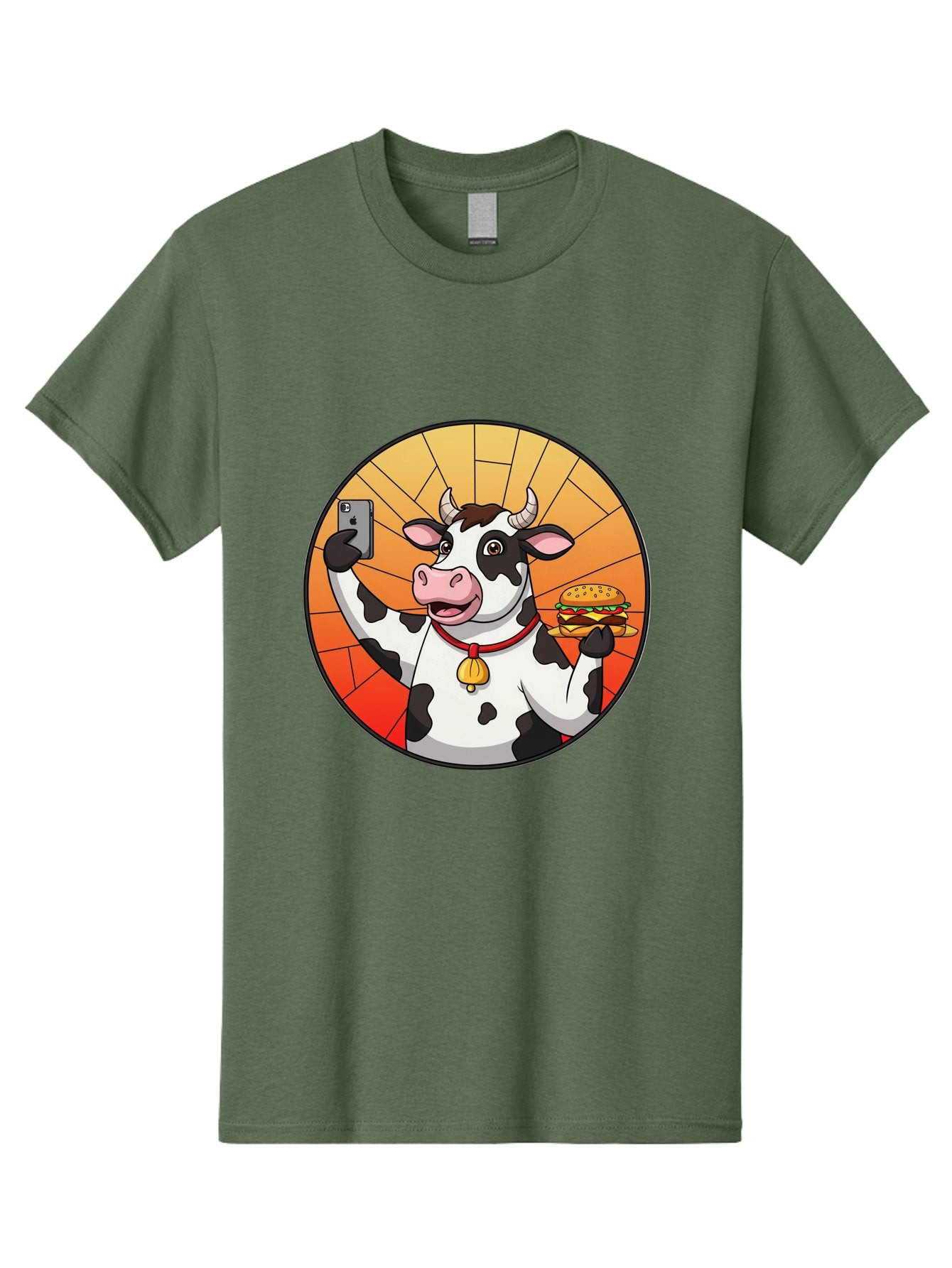 Cow-Selfie-Burger Men'S Graphic Tee, 100% Cotton, Comfortable Casual Summer Wear, Machine Washable, Vintage Camera, Old Camera, Antique Camera, Black Camera, Classic Photography, Photography Equipment, Nostalgic Device, Film Camera, Camera Art Bah808 9