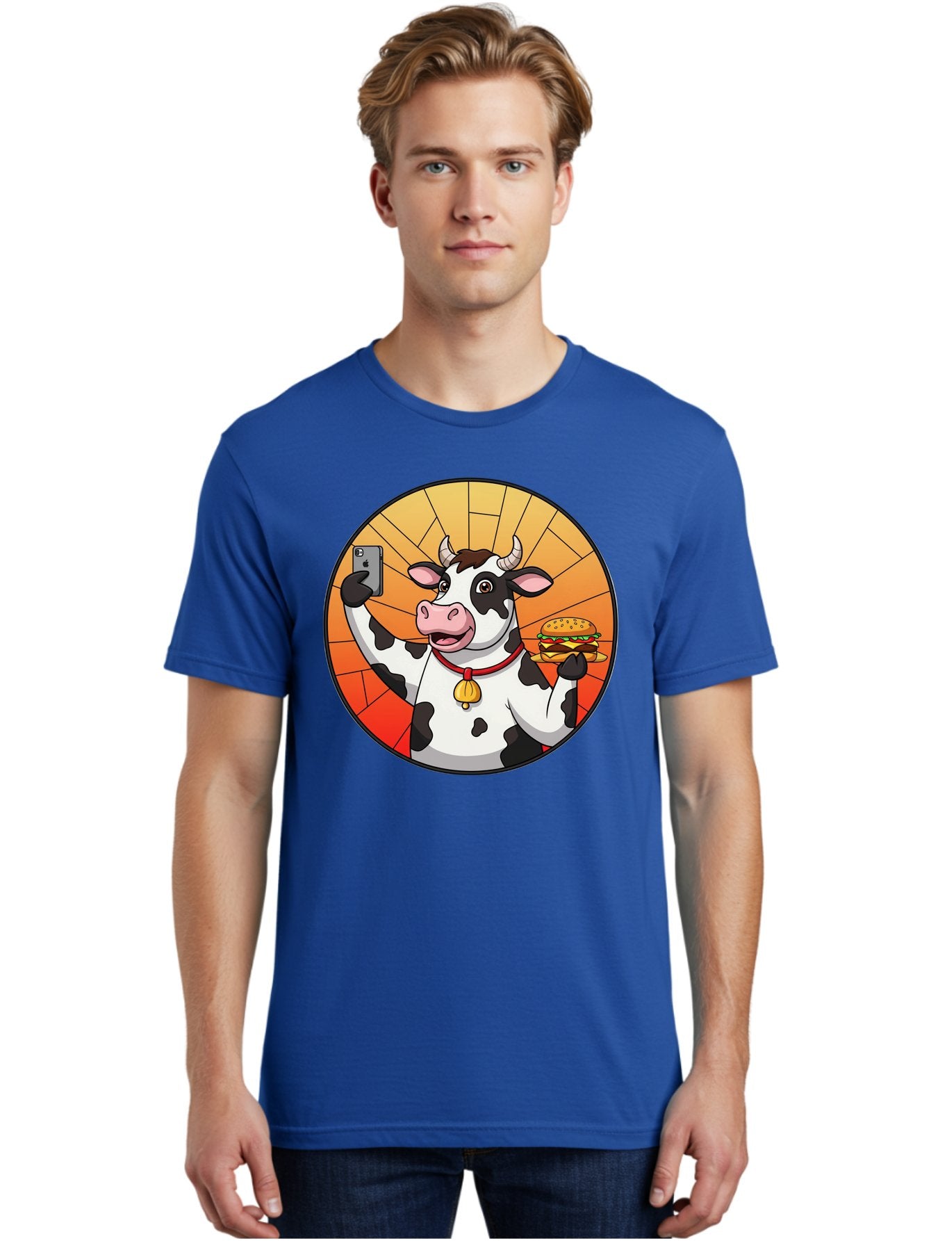 Cow-Selfie-Burger Men'S Graphic Tee, 100% Cotton, Comfortable Casual Summer Wear, Machine Washable, Vintage Camera, Old Camera, Antique Camera, Black Camera, Classic Photography, Photography Equipment, Nostalgic Device, Film Camera, Camera Art Bah808 17