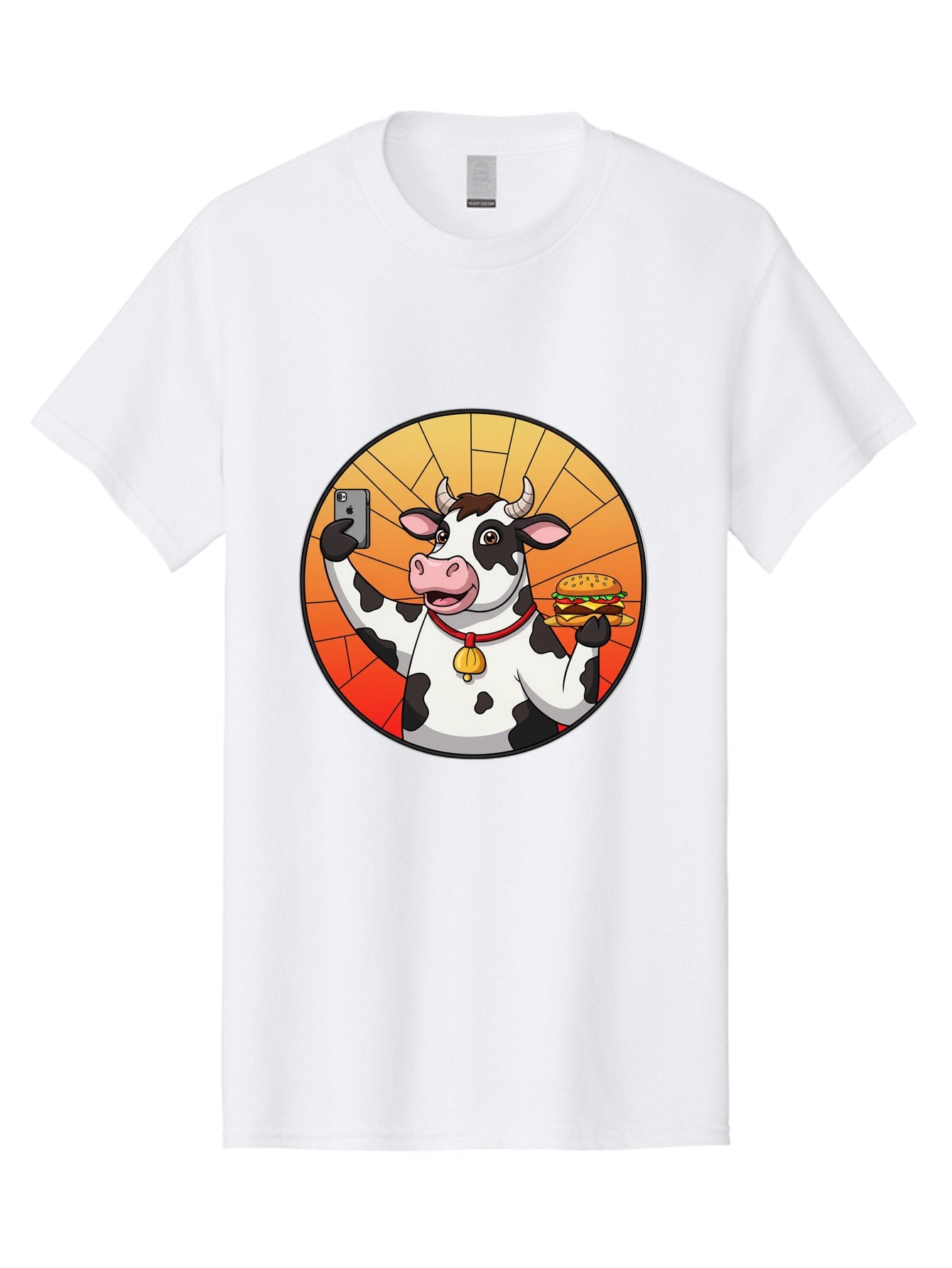 Cow-Selfie-Burger Men'S Graphic Tee, 100% Cotton, Comfortable Casual Summer Wear, Machine Washable, Vintage Camera, Old Camera, Antique Camera, Black Camera, Classic Photography, Photography Equipment, Nostalgic Device, Film Camera, Camera Art Bah808 5