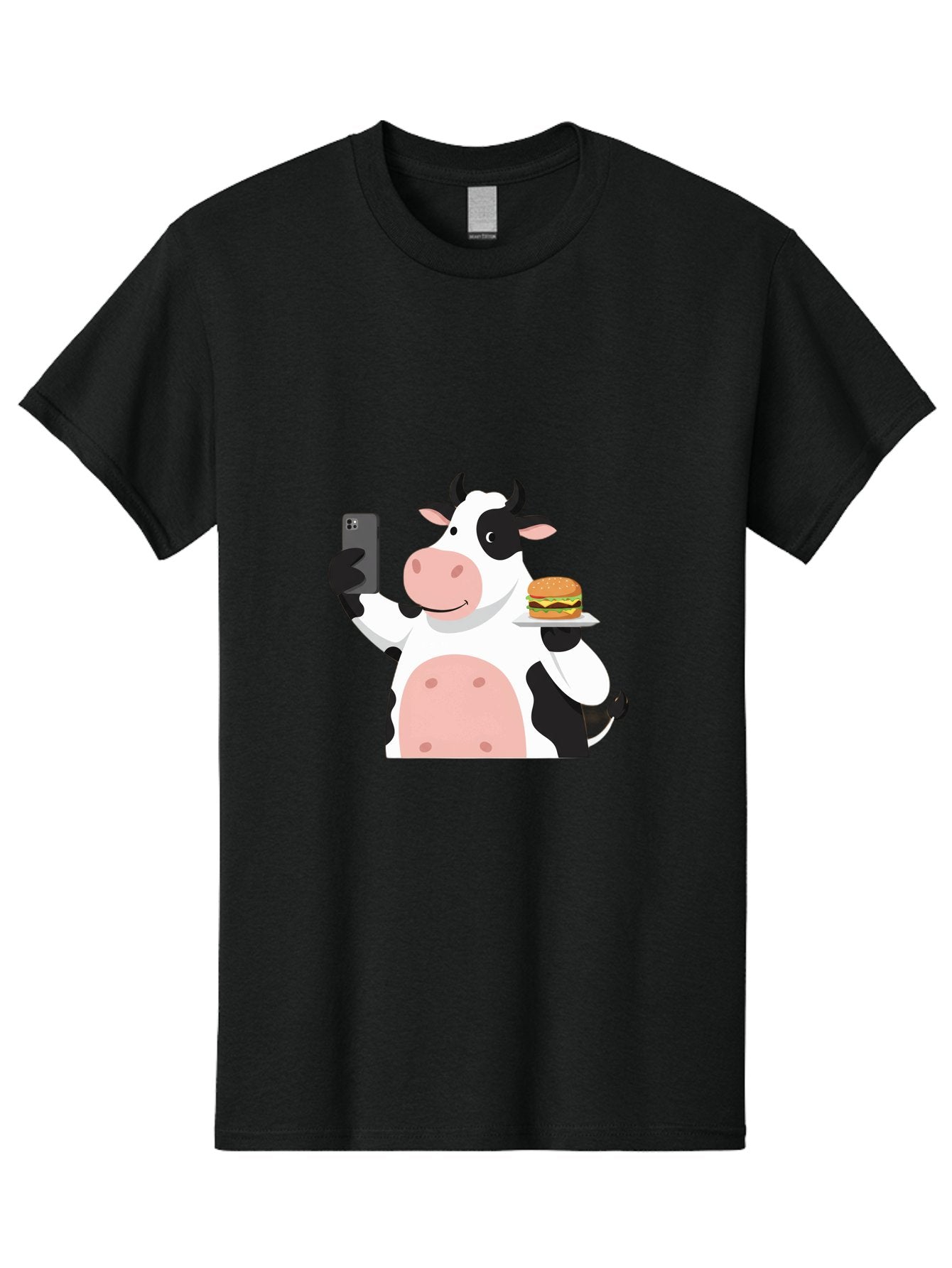 Cow-Serving-Burger Men'S Graphic Tee, 100% Cotton, Comfortable Casual Summer Wear, Machine Washable, Vintage Camera, Old Camera, Antique Camera, Black Camera, Classic Photography, Photography Equipment, Nostalgic Device, Film Camera, Bah810 14